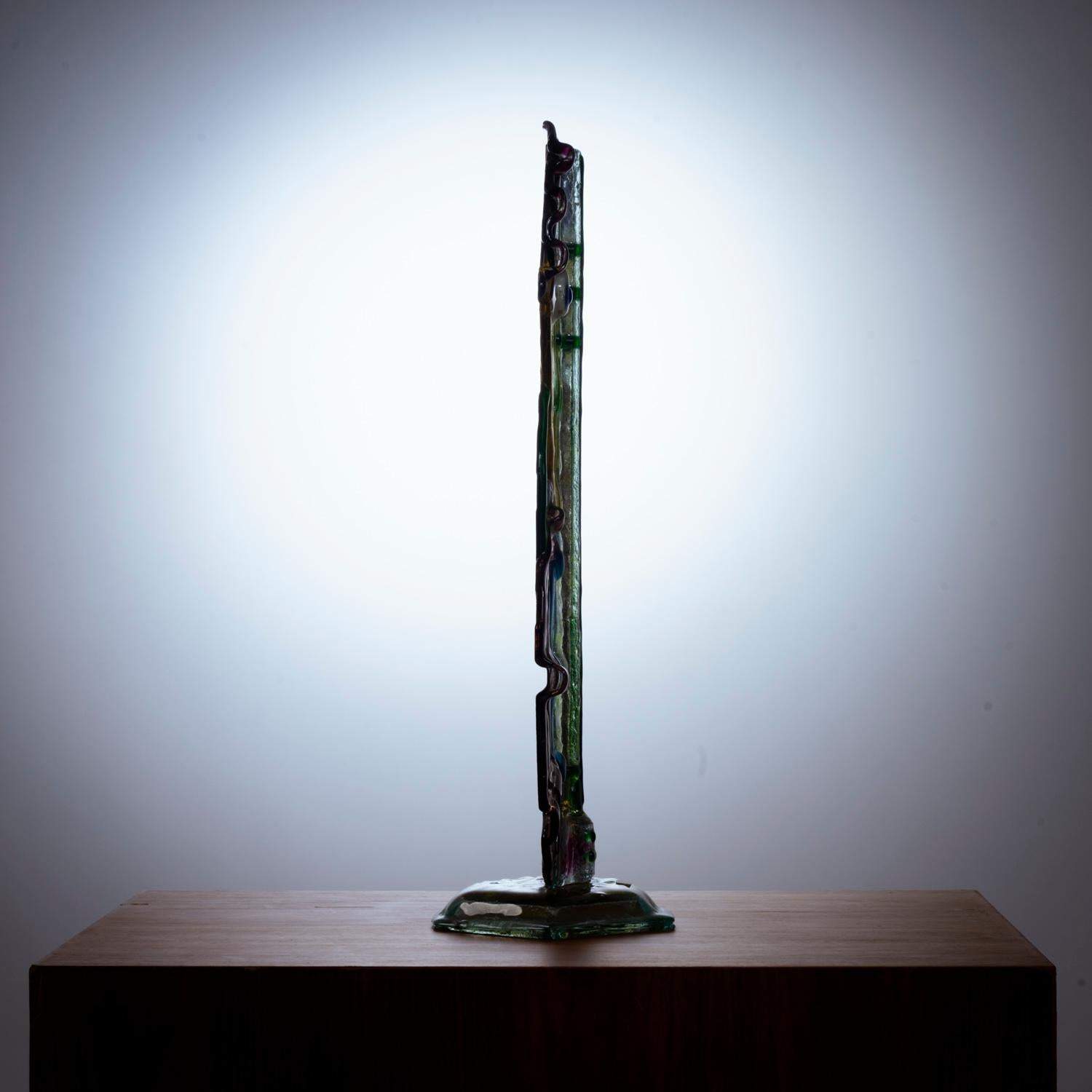 Silvio Vigliaturo scultura in vetro multicolore a fusione, Murano, iTALY, 1994 In condizioni ottime in vendita a Zevenaar, NL