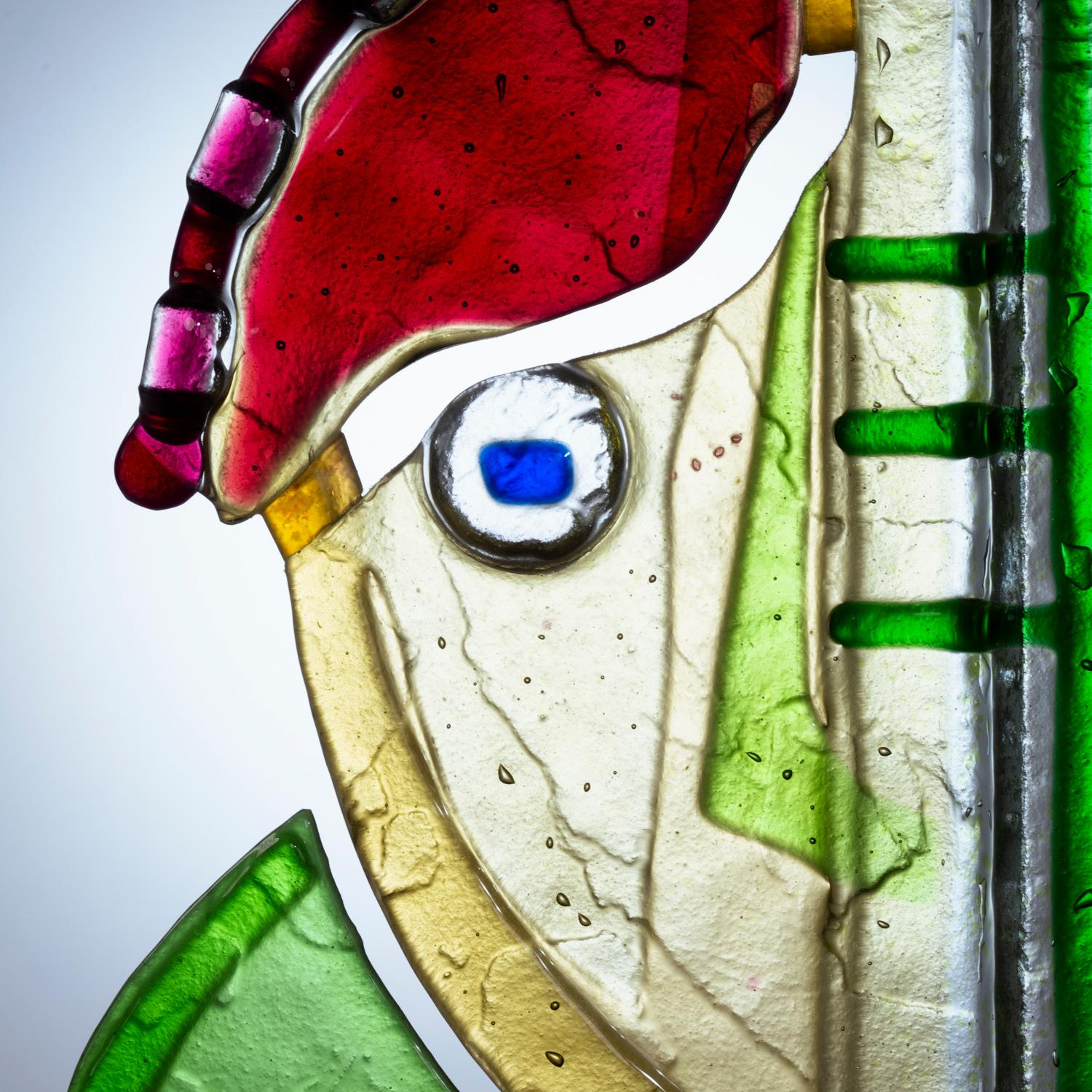 Vetro artistico Silvio Vigliaturo scultura in vetro multicolore a fusione, Murano, iTALY, 1994 in vendita