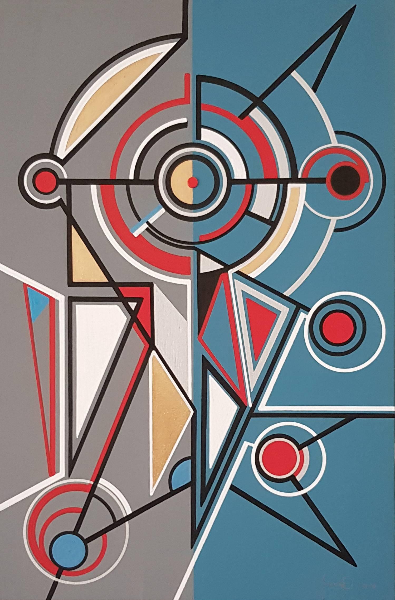 MÁQUINA IV - Abstract Geometric Painting by Silvino Lopeztovar