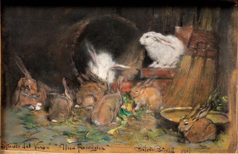 Painting of a Rabbit Family 