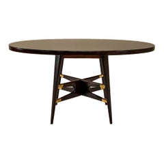 Mesa de comedor Silvio Cavatorta en caoba, Italia Años 50