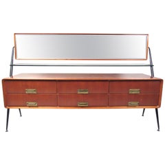 Retro Silvio Cavatorta Dresser/Vanity with Pivoting Mirror