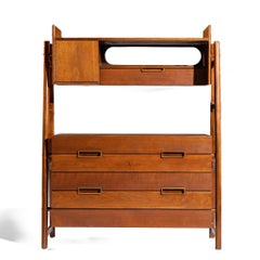 Silvio Cavatorta Mid Century Italian Mahogany Cabinet Bookcase