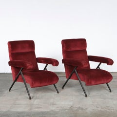 Silvio Cavatorta, Pair of Armchairs with Reclining Position, 1950s