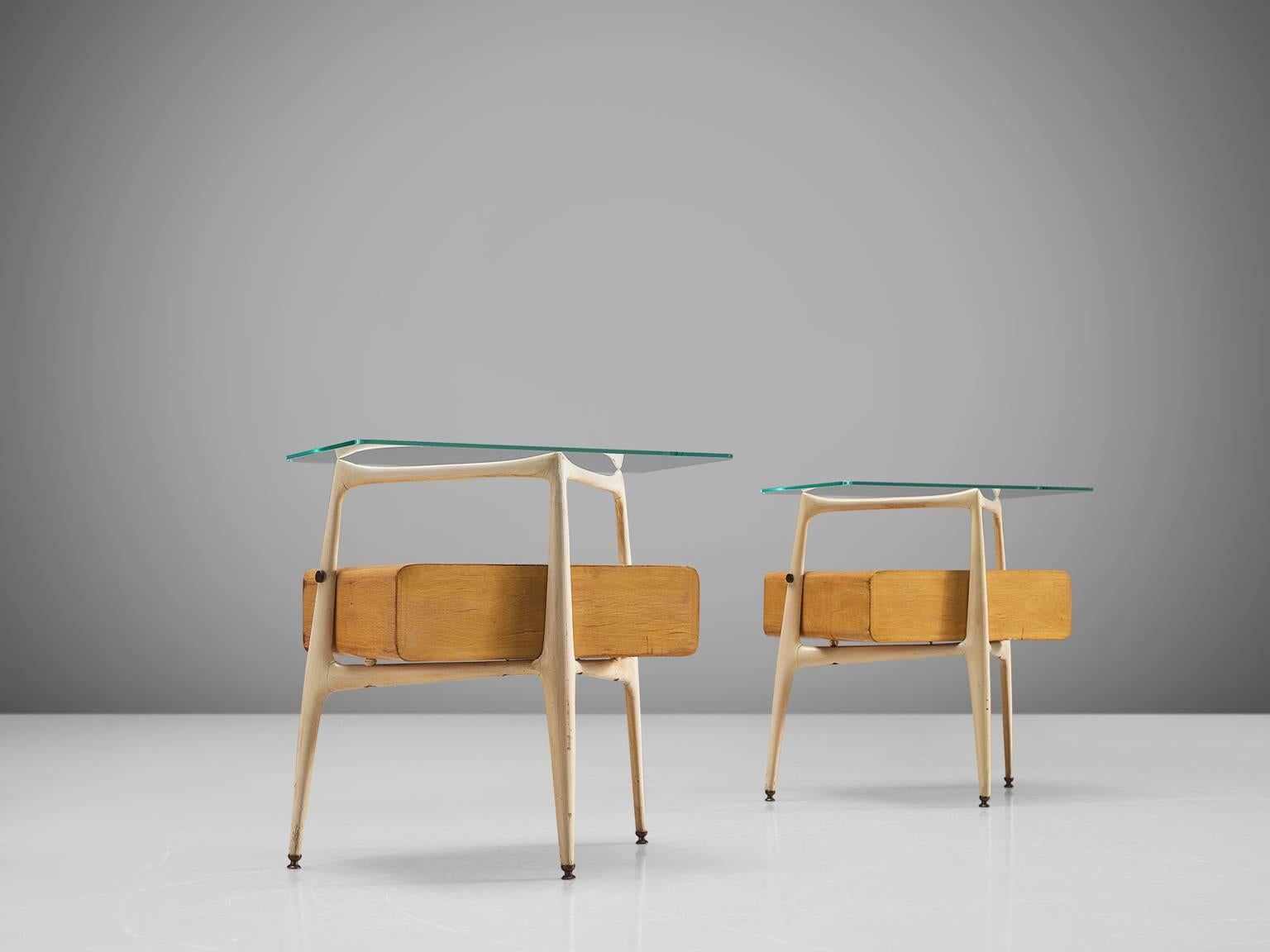 Italian Silvio Cavatorta Pair of Side Tables, circa 1955