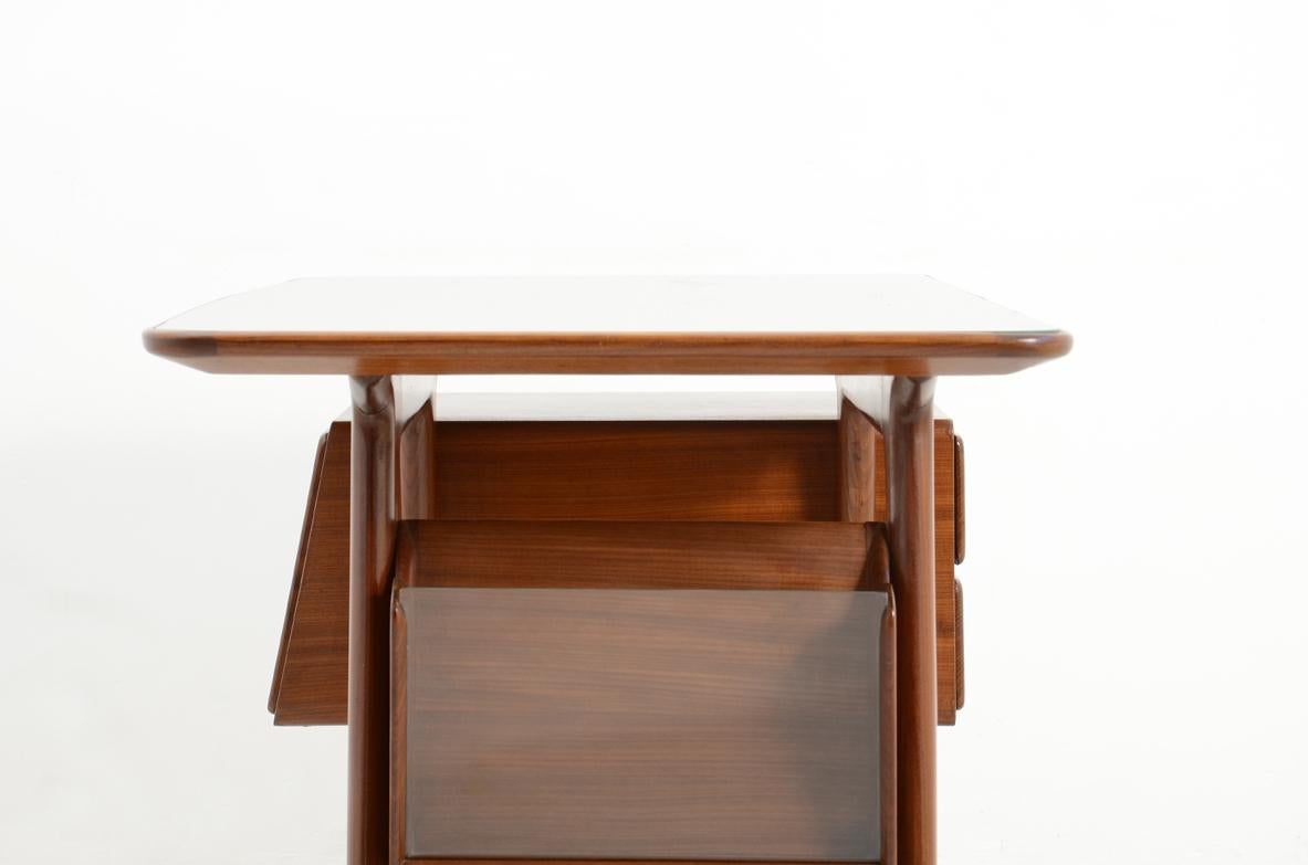 Silvio Cavatorta, Stunning Desk Table in Cherry Wood 1