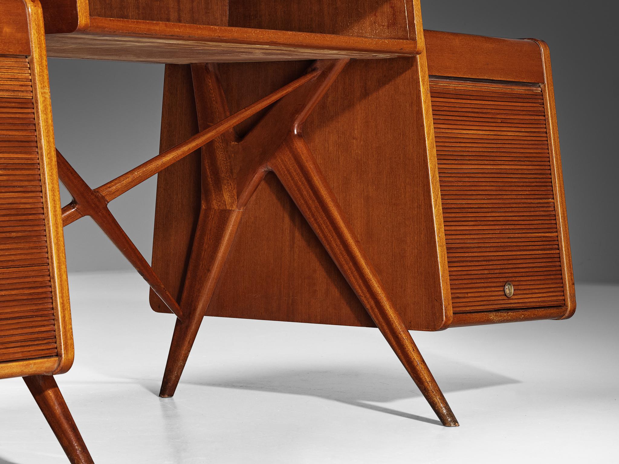 Mid-Century Modern Silvio Cavatorta Writing Desk in Mahogany 