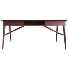 Silvio Cavatorte Writing Desk in Mahogany, Italy, 1950