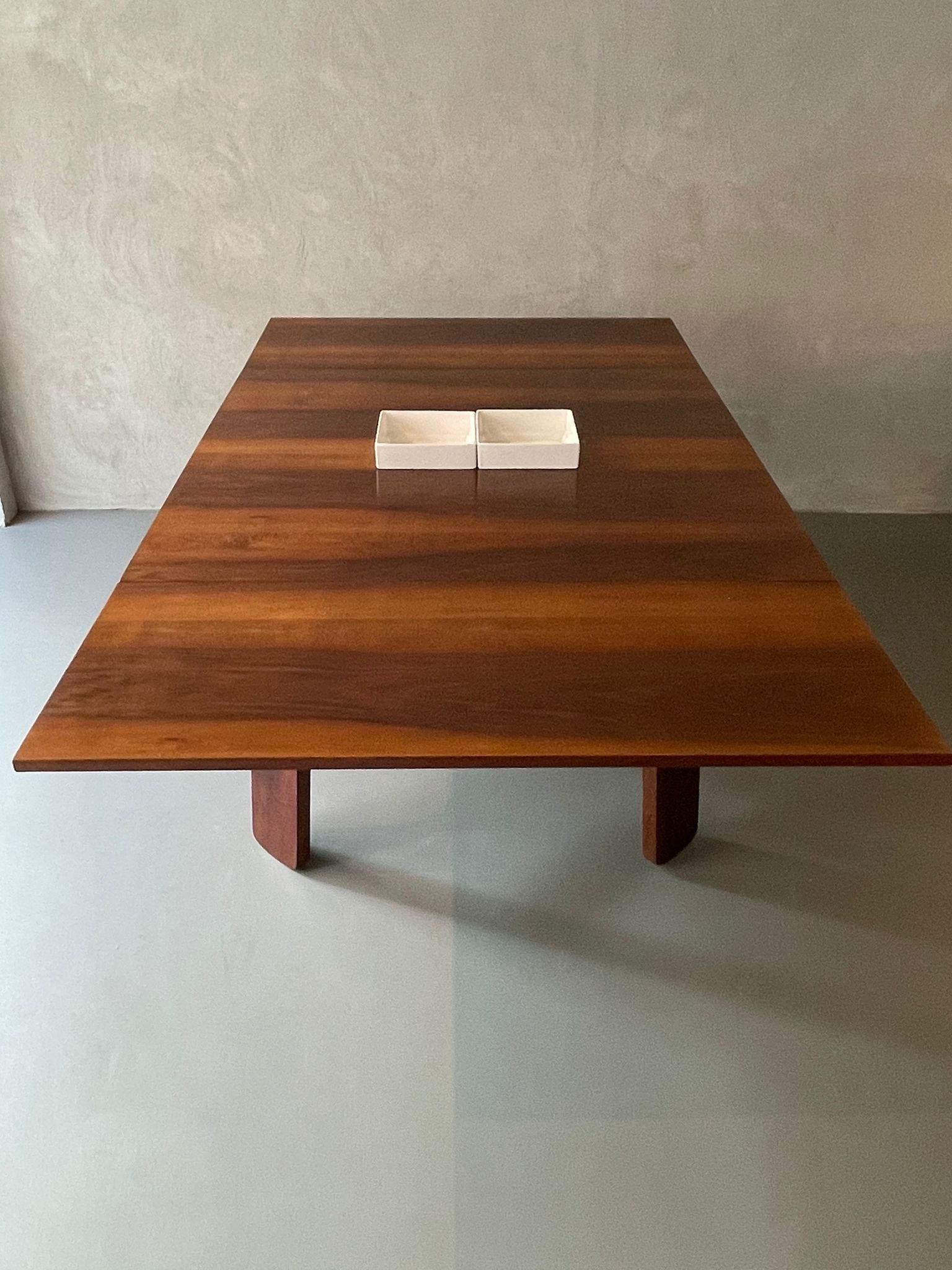 Italian Silvio Coppola Bernini Extendable Square Dinning Table Walnut, Italy, 1964