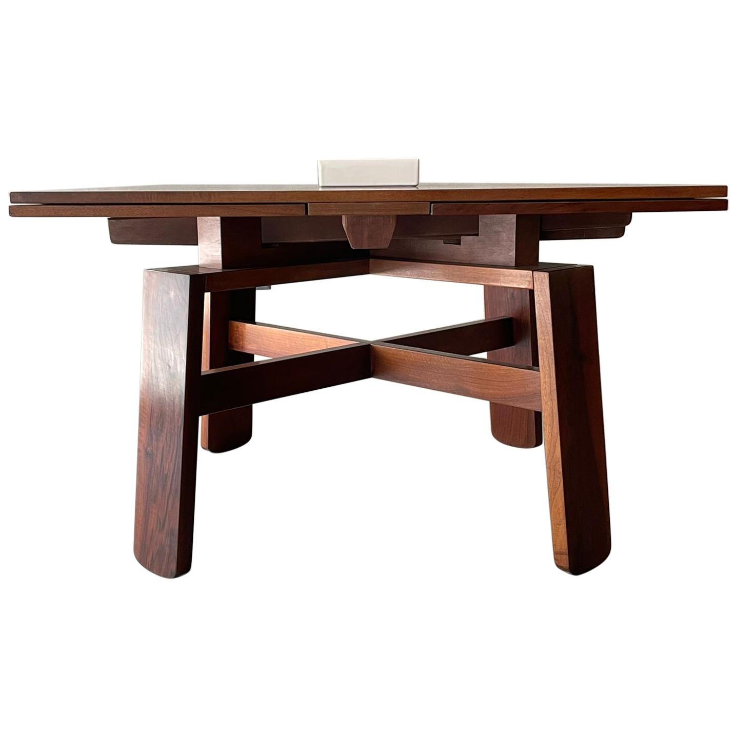 Silvio Coppola Bernini Extendable Square Dinning Table Walnut, Italy, 1964