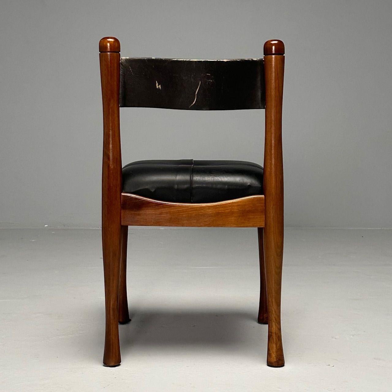 Silvio Coppola, Bernini, Italian Mid-Century Modern, Dining Chairs, Walnut 1960s 5