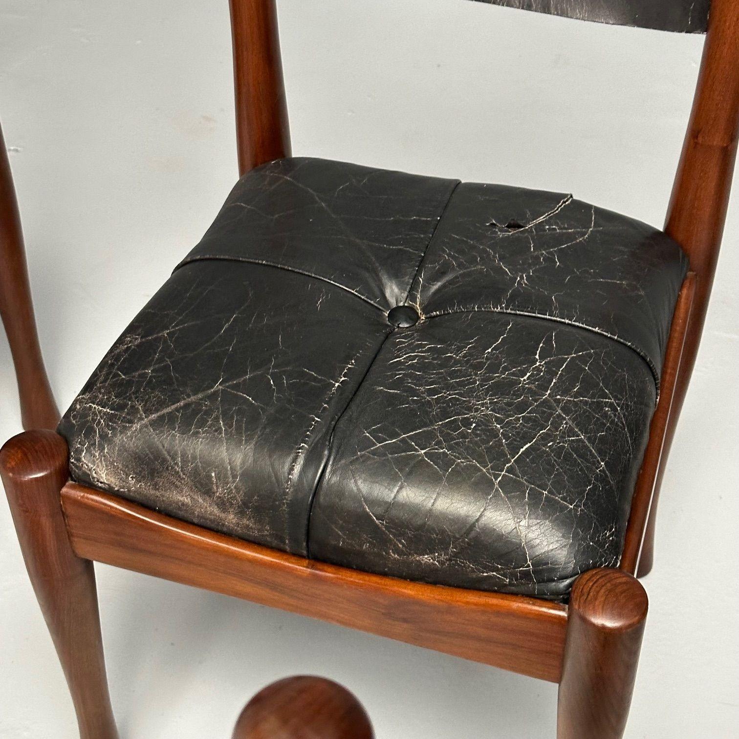 Silvio Coppola, Bernini, Italian Mid-Century Modern, Dining Chairs, Walnut 1960s 7