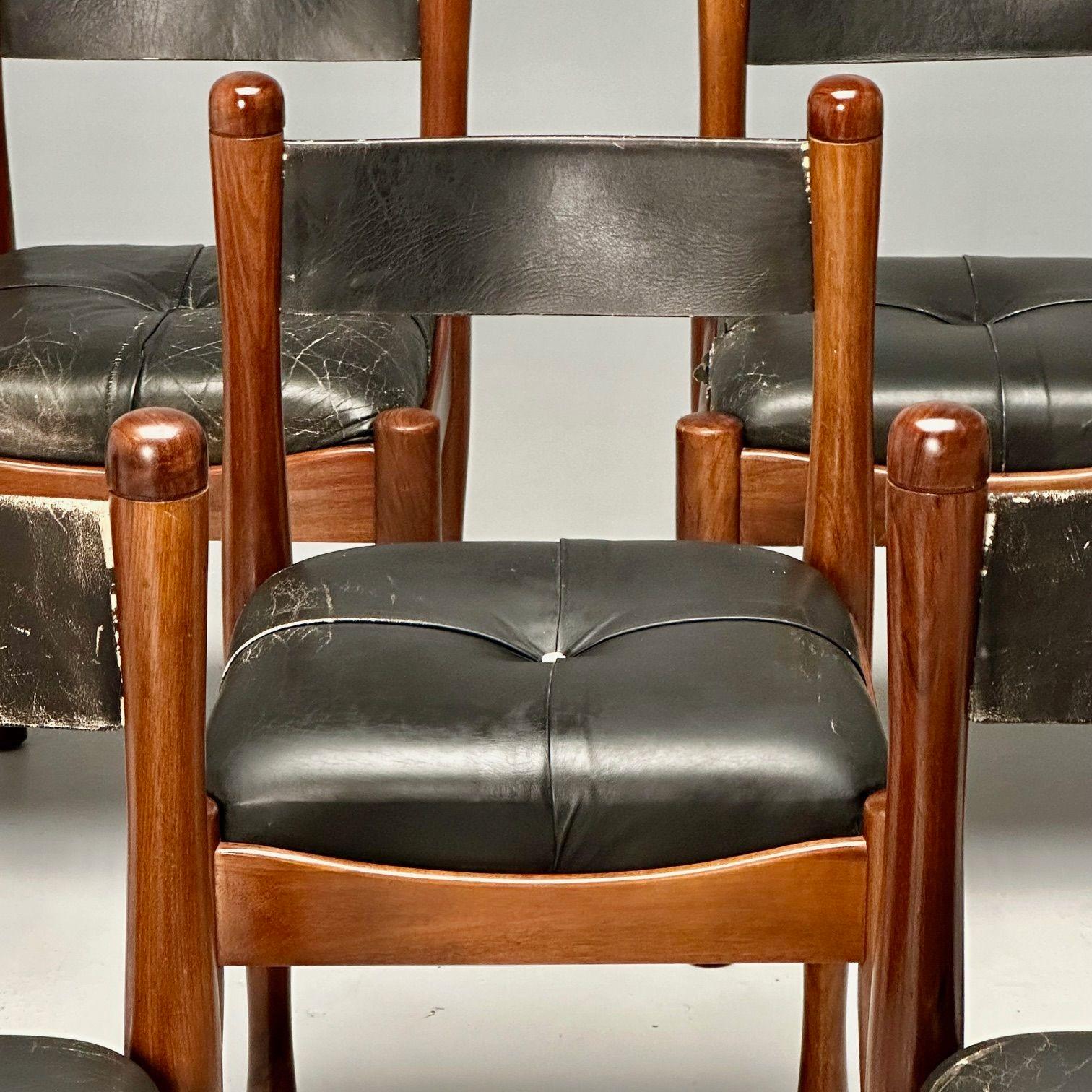 Mid-20th Century Silvio Coppola, Bernini, Italian Mid-Century Modern, Dining Chairs, Walnut 1960s