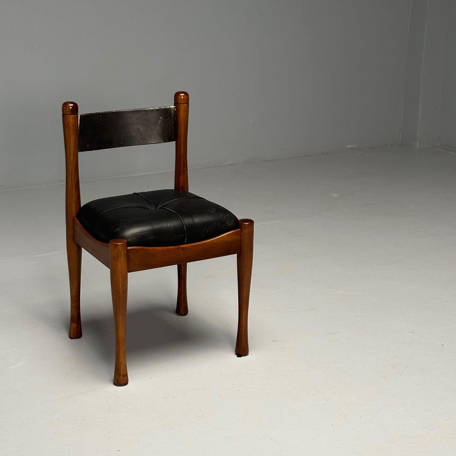 Silvio Coppola, Bernini, Italian Mid-Century Modern, Dining Chairs, Walnut 1960s 2