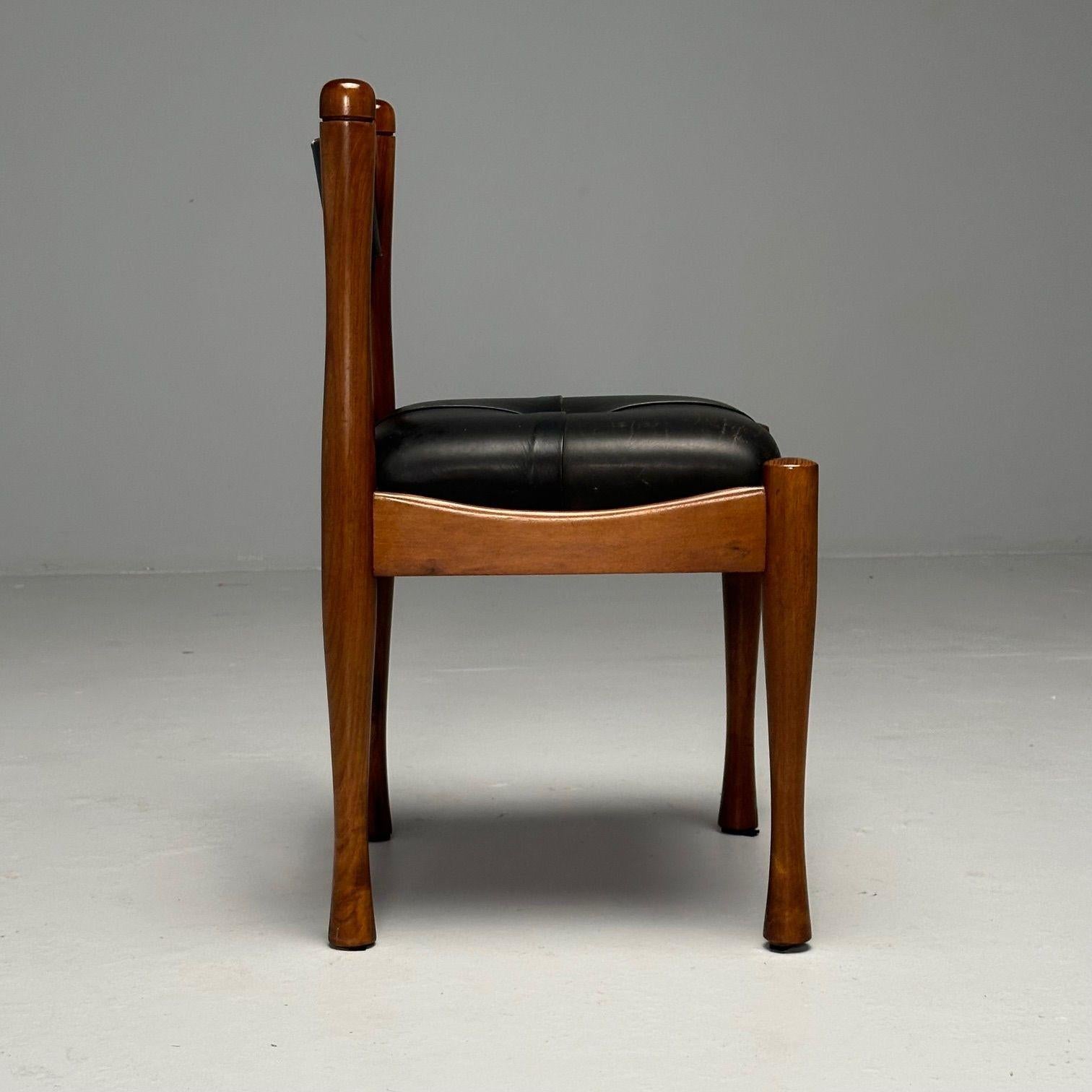 Silvio Coppola, Bernini, Italian Mid-Century Modern, Dining Chairs, Walnut 1960s 3
