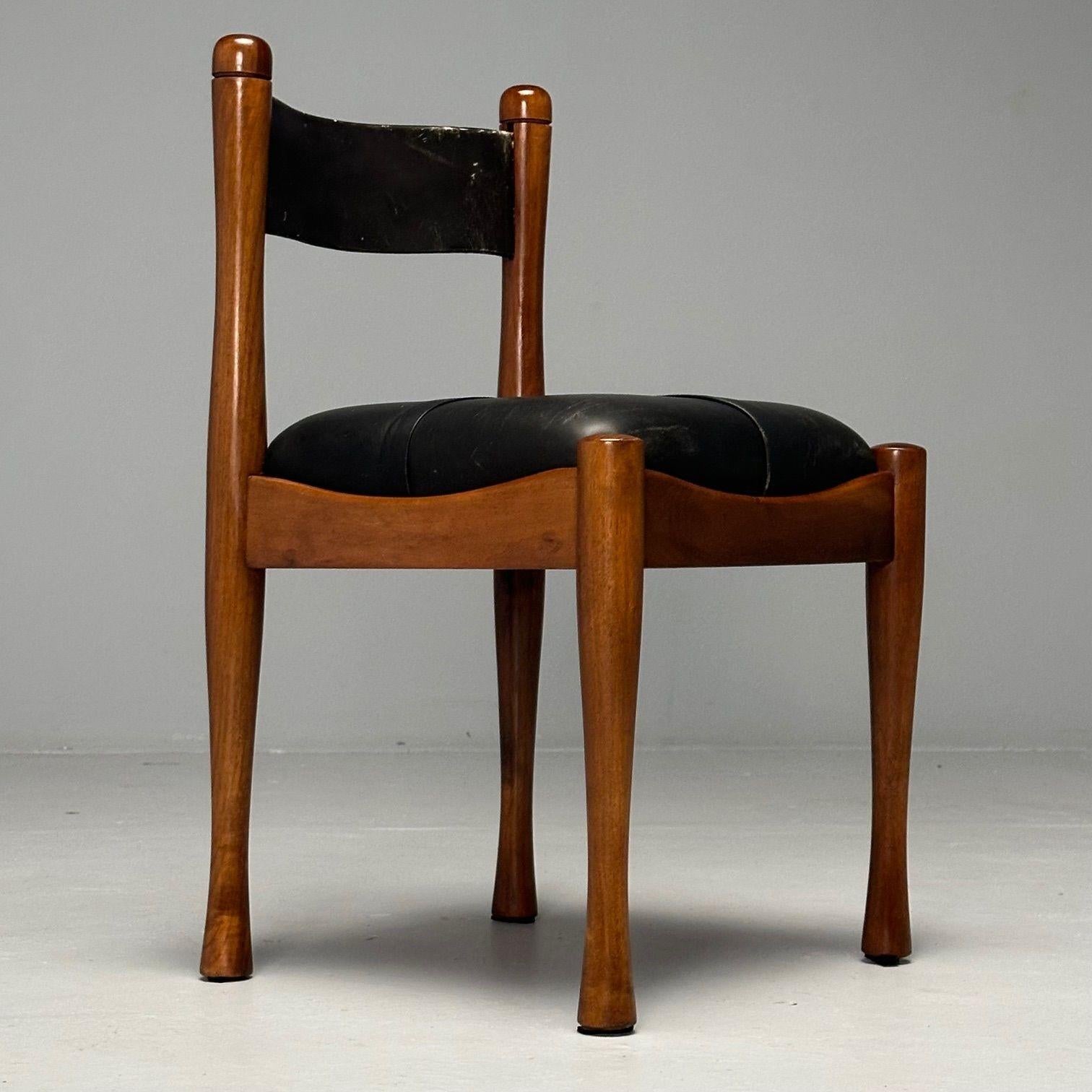 Silvio Coppola, Bernini, Italian Mid-Century Modern, Dining Chairs, Walnut 1960s 4