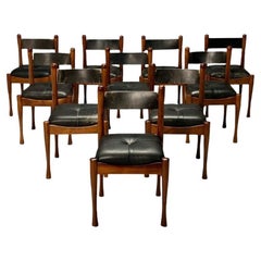 Silvio Coppola, Bernini, Italian Mid-Century Modern, Dining Chairs, Walnut 1960s