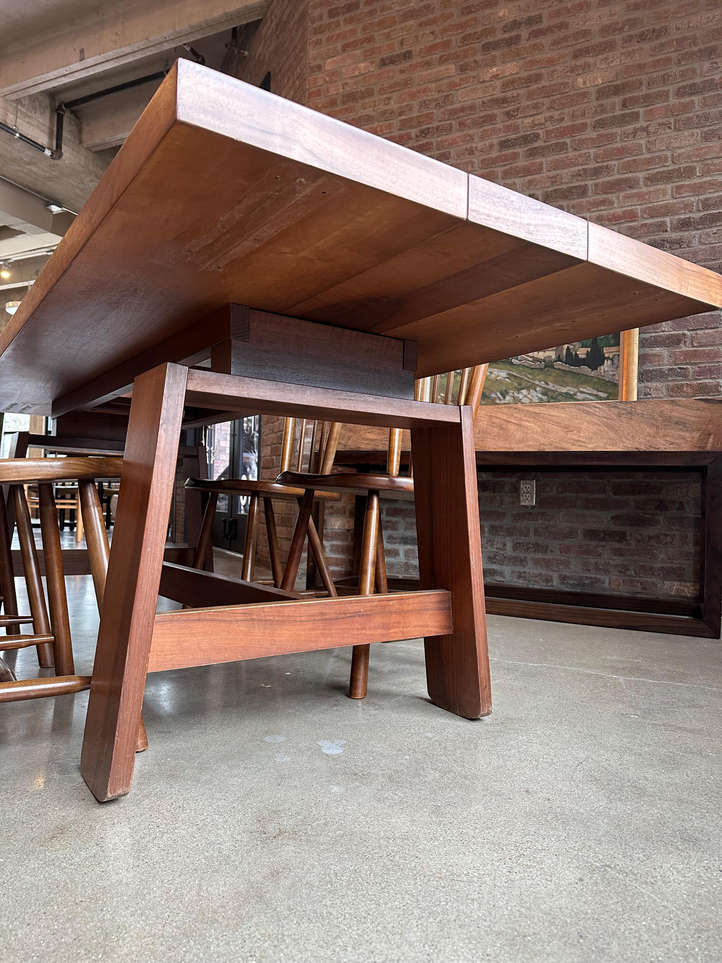 Silvio Coppola Walnut Dining Table with Ceramic Inserts, Italy, 1968 10