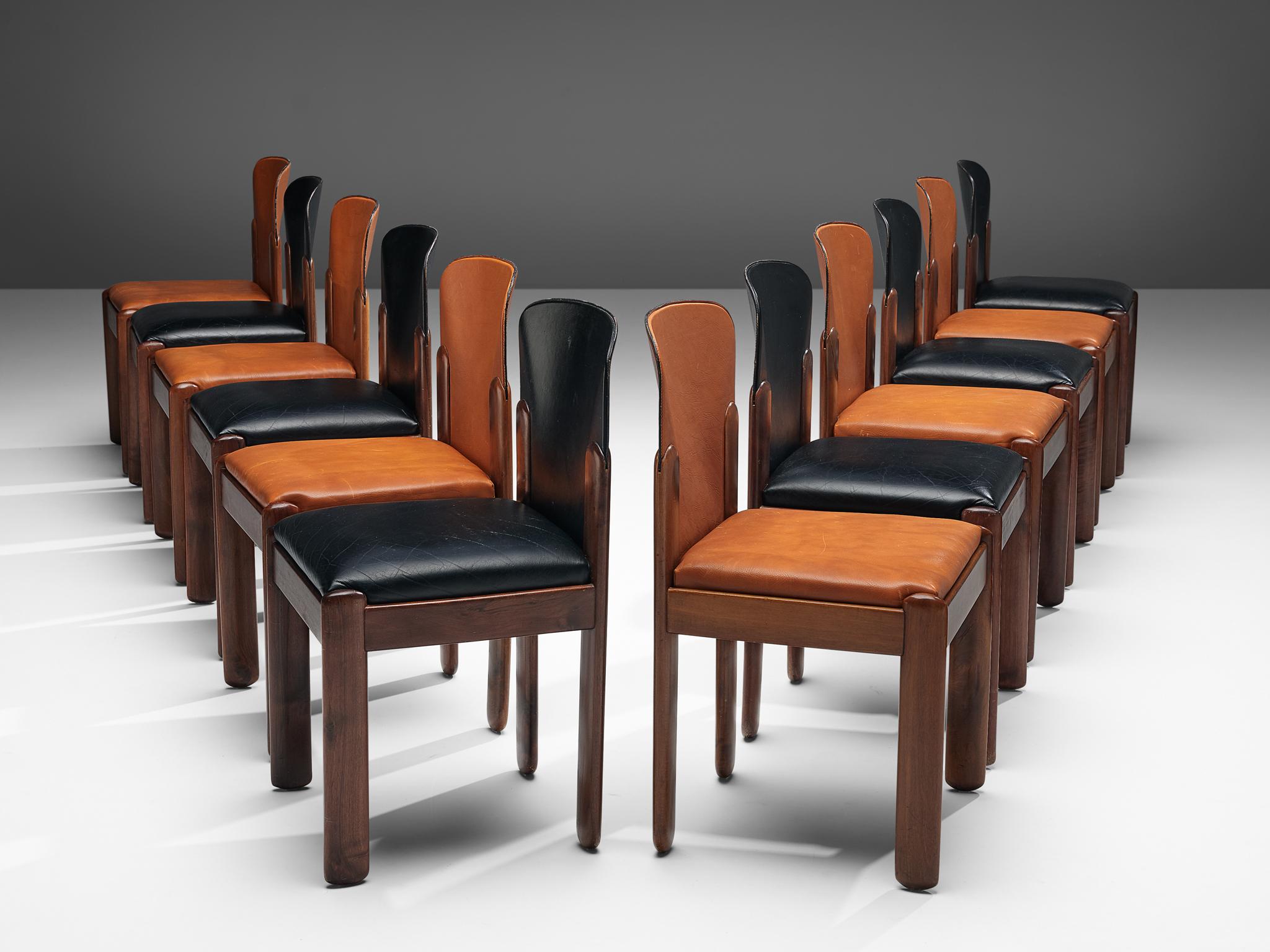 Silvio Coppola for Bernini Bicolor Set of 12 Dining Chairs In Good Condition In Waalwijk, NL