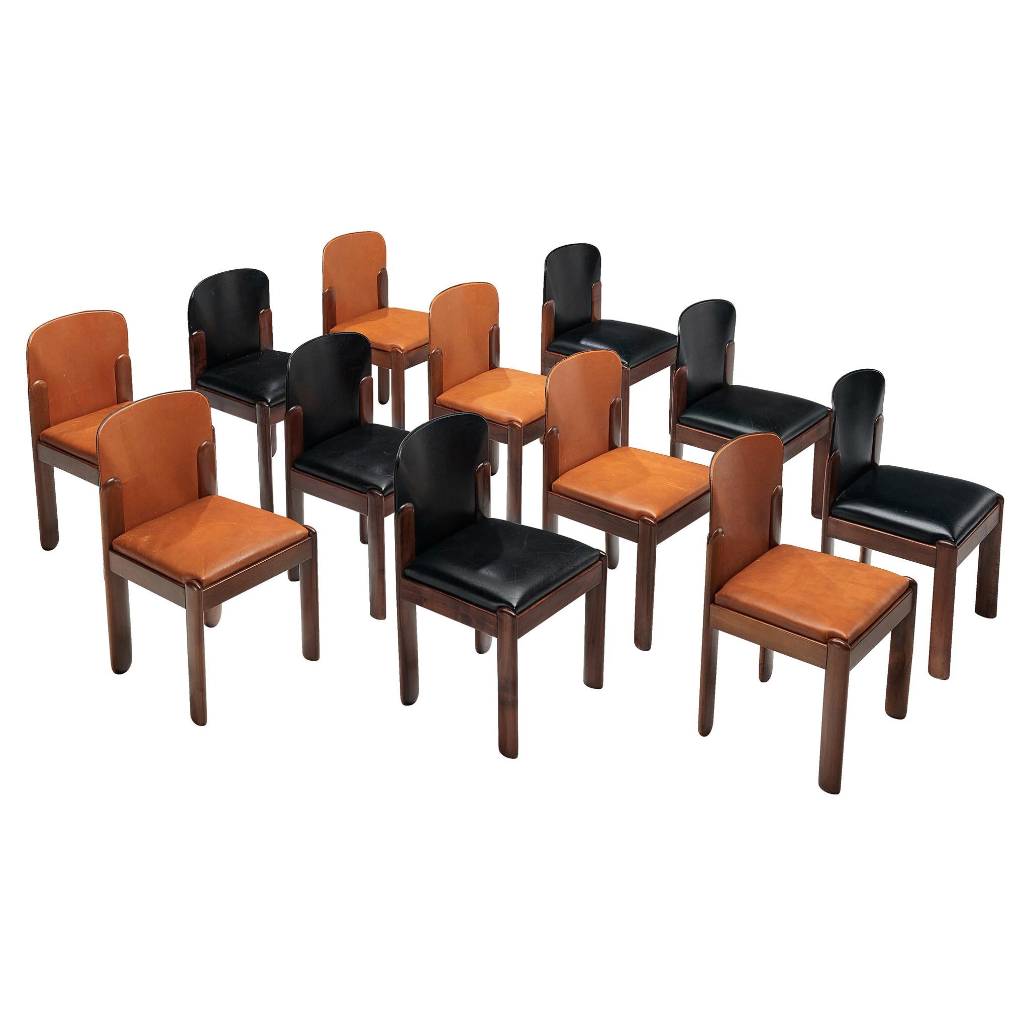 Silvio Coppola for Bernini Bicolor Set of 12 Dining Chairs
