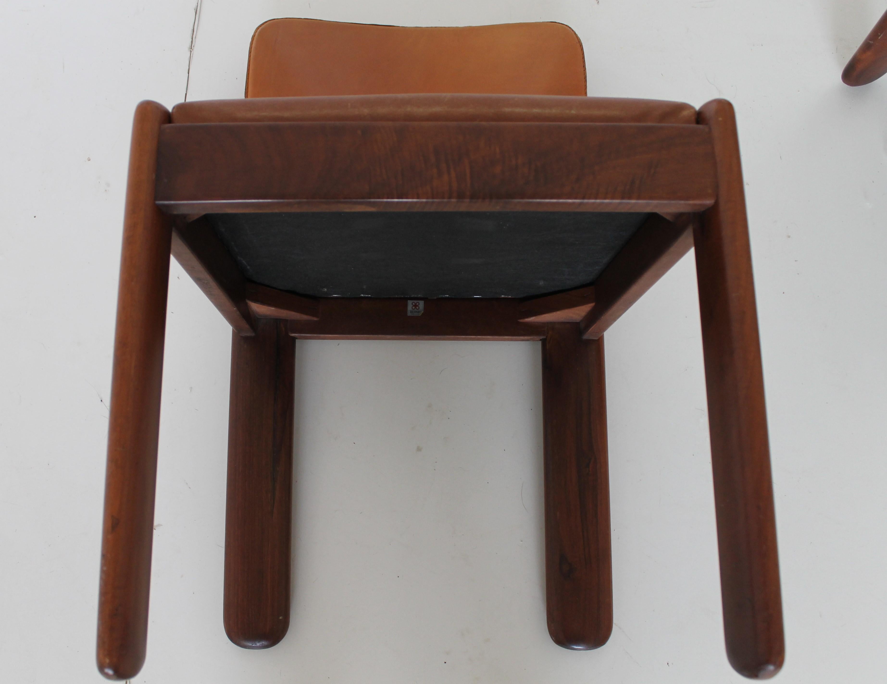 Silvio Coppola for Bernini Brown Leather Chairs, Italy, 1971 5