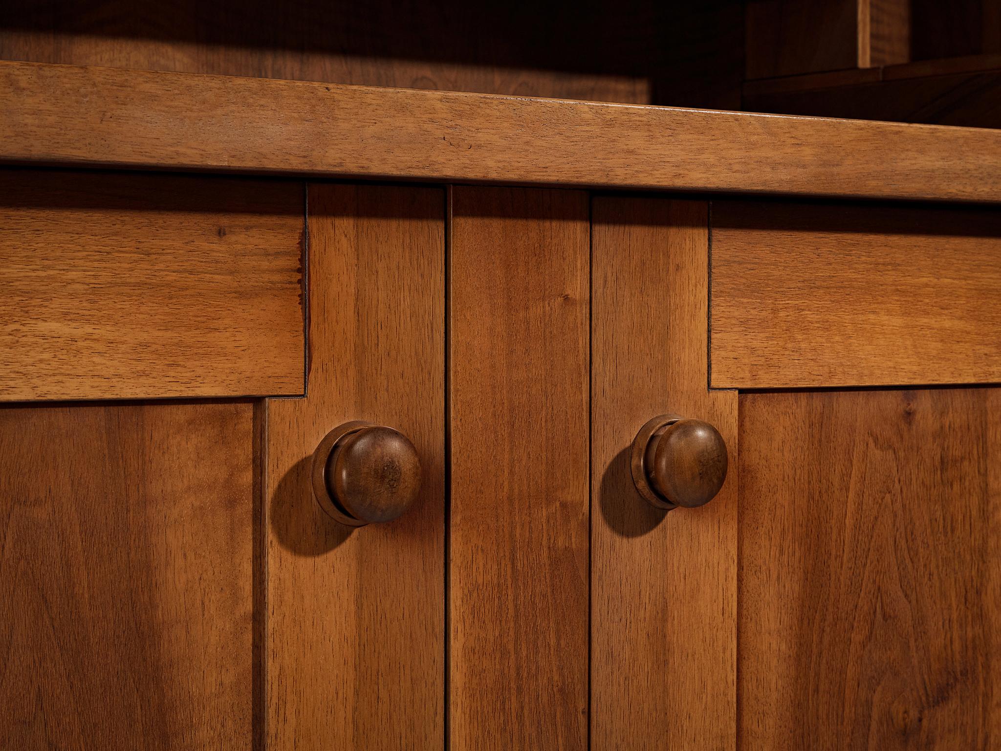 Silvio Coppola for Bernini Geometric Sideboard in Walnut in vendita 1