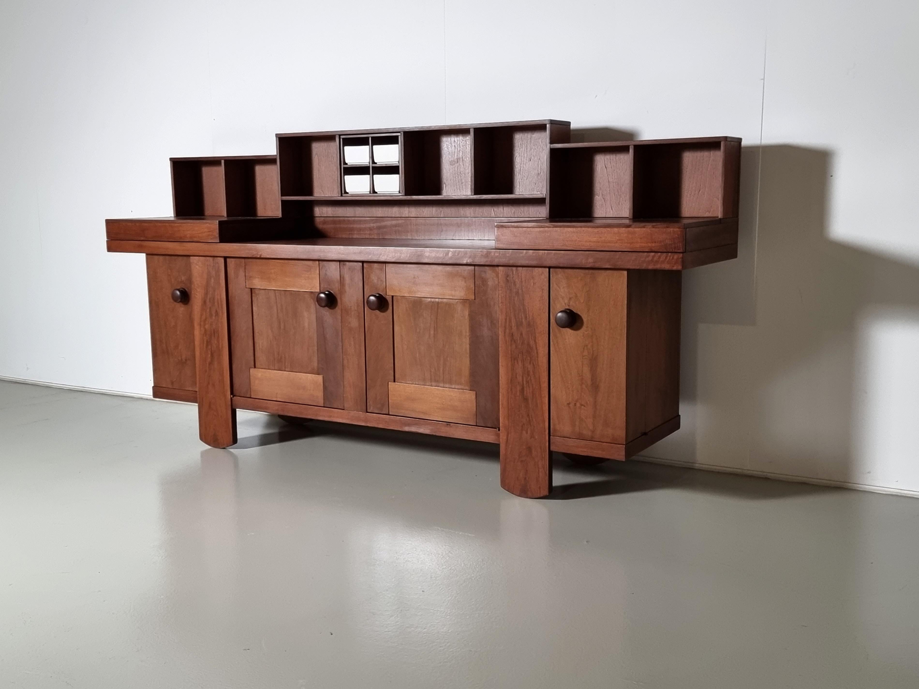 European Silvio Coppola for Bernini Large Buffet/Sideboard in Walnut Wood, 1960s