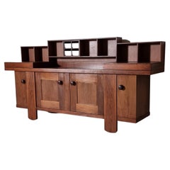 Silvio Coppola for Bernini Large Buffet/Sideboard in Walnut Wood, 1960s