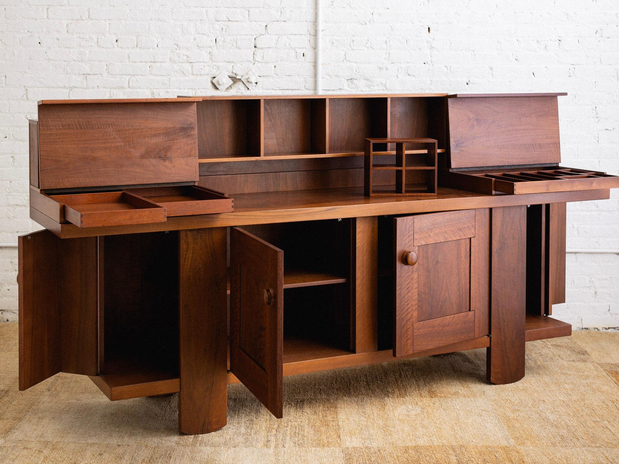 Rustic Silvio Coppola for Bernini Midcentury Italian Sideboard For Sale