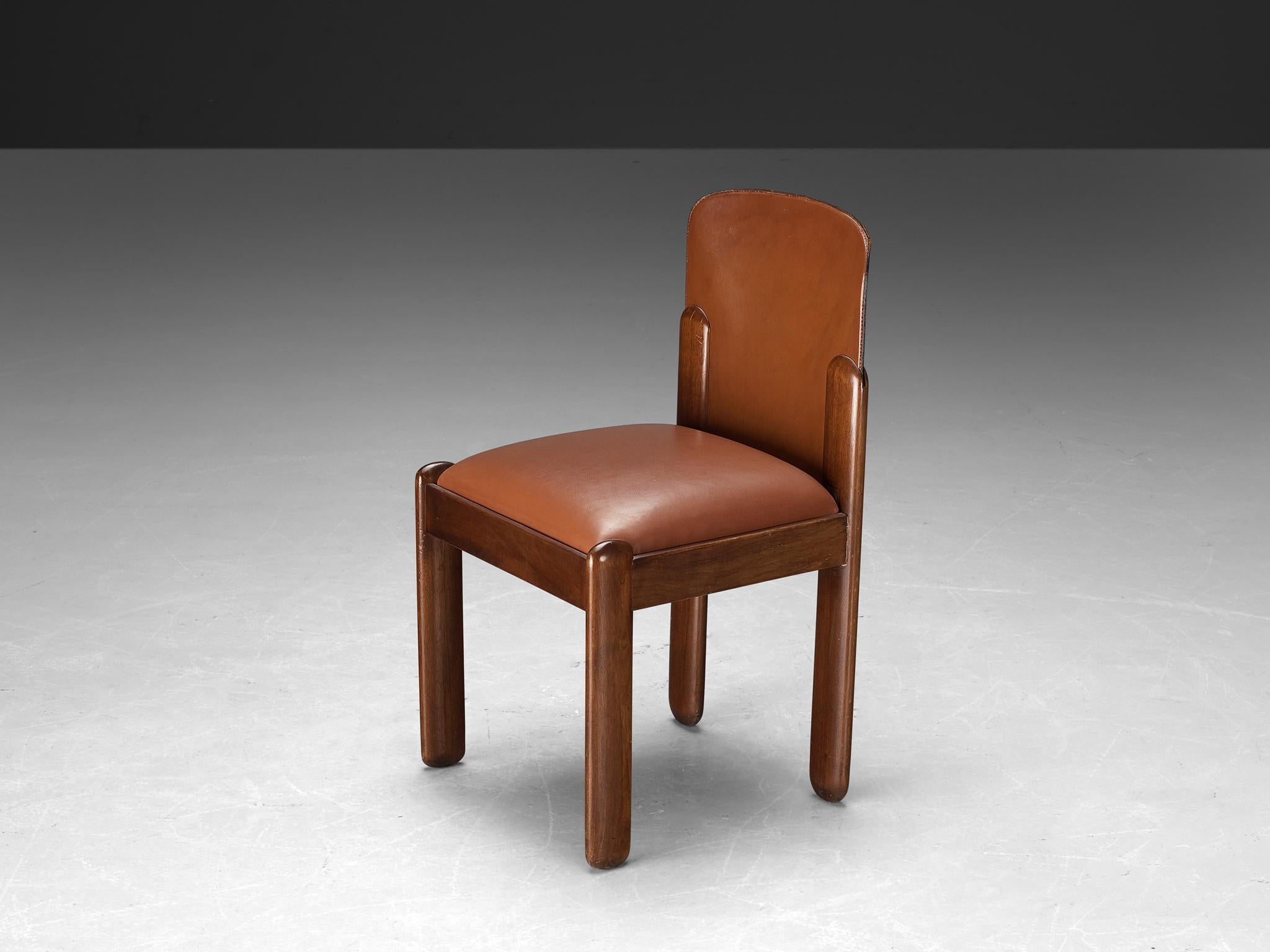 Mid-20th Century Silvio Coppola for Bernini Set of Six Dining Chairs in Walnut  For Sale
