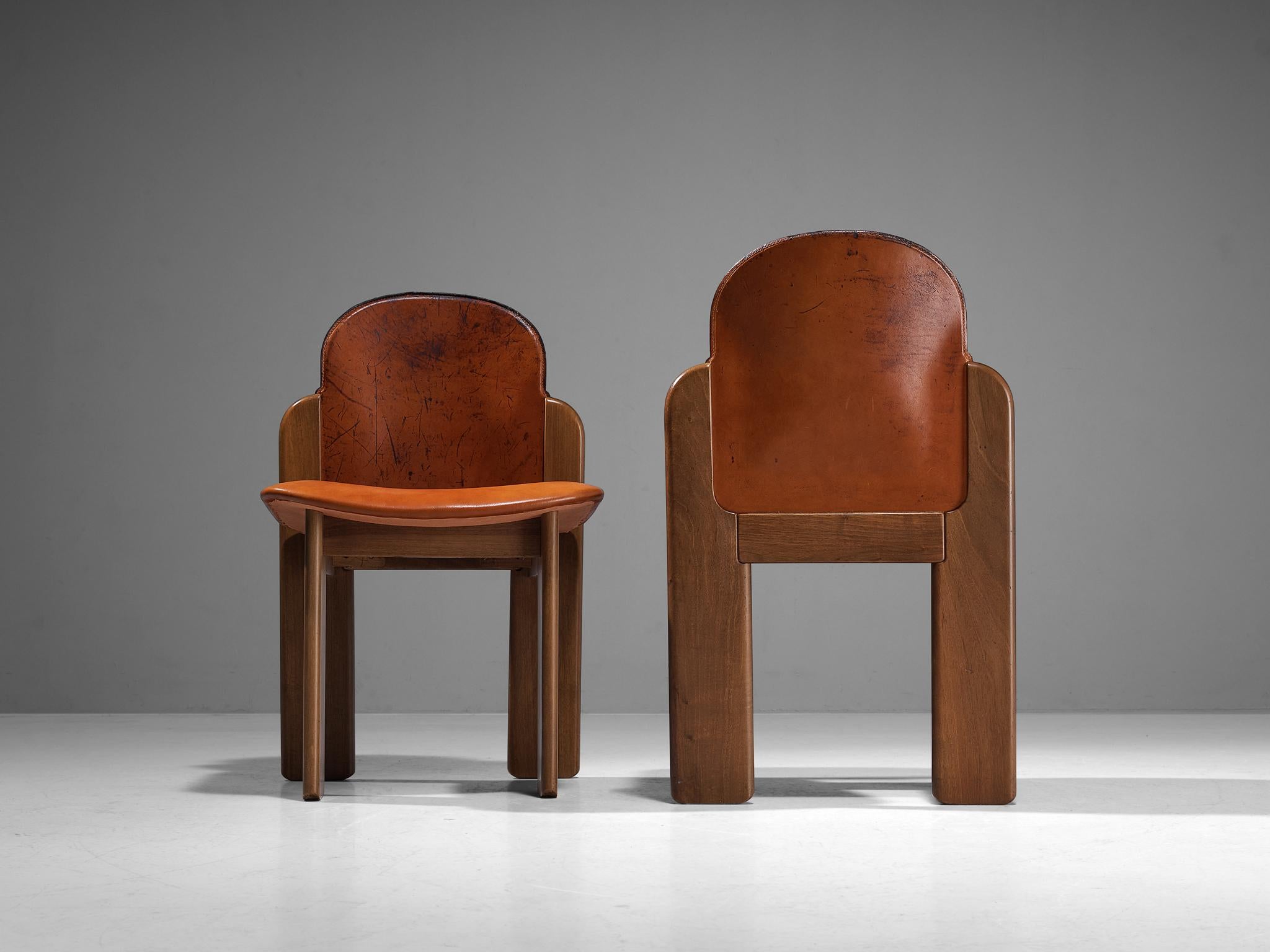 Post-Modern Silvio Coppola for Fratelli Montina Pair of '330' Dining Chairs
