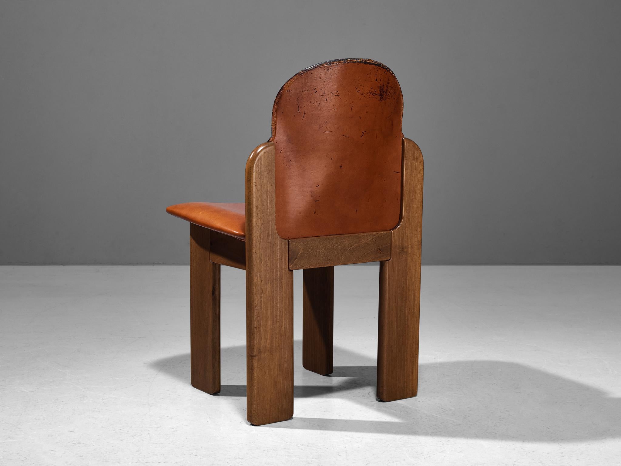 Leather Silvio Coppola for Fratelli Montina Pair of '330' Dining Chairs
