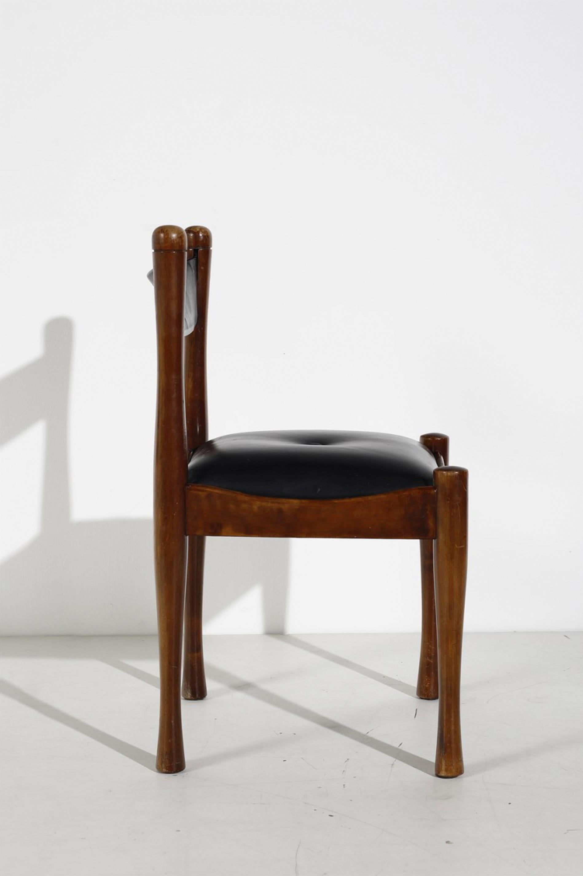 Mid-20th Century Silvio Coppola Model 620 Italian Leather Dining Chairs for Bernini, Set of Six For Sale