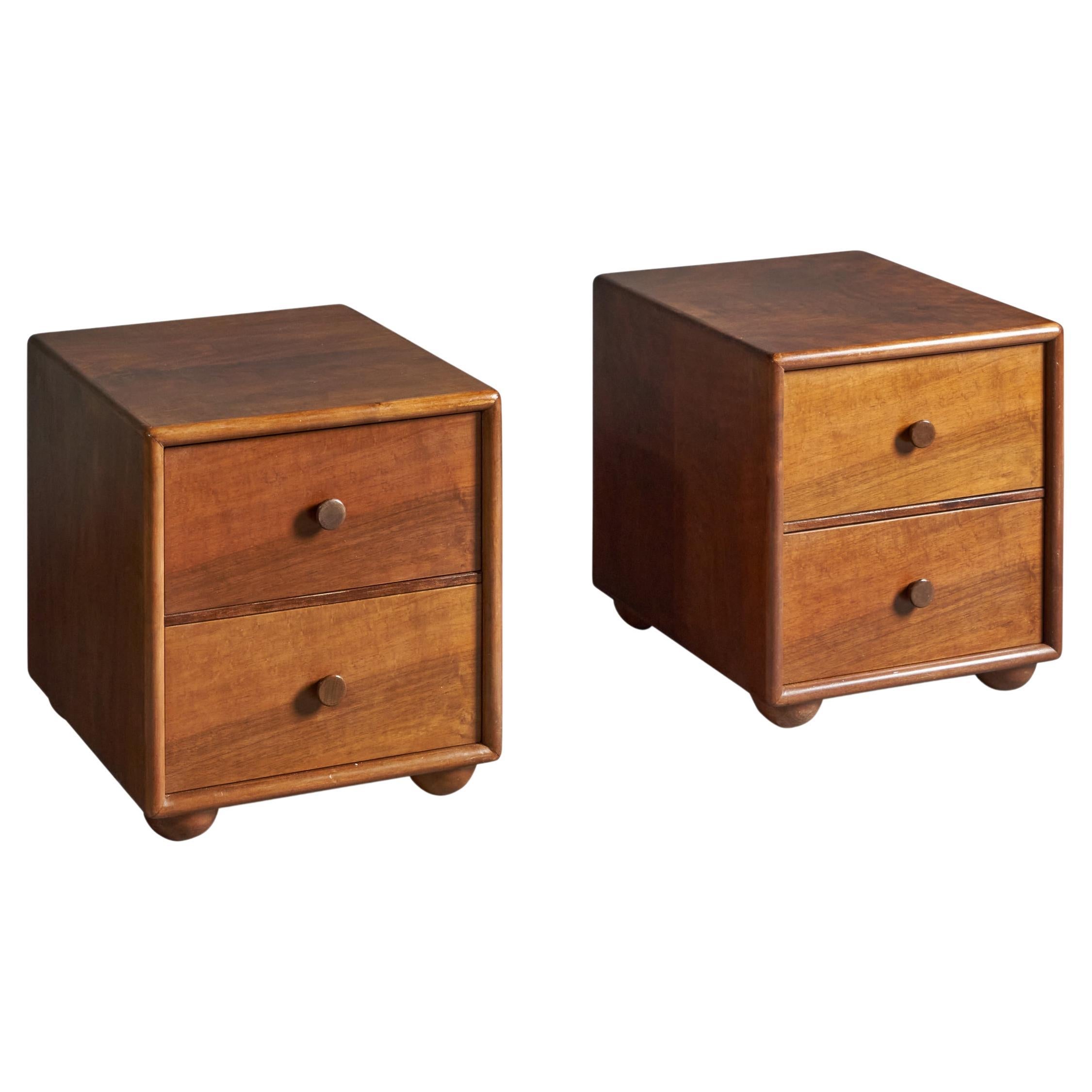 Silvio Coppola, Nightstands, Walnut, Italy, 1960s For Sale