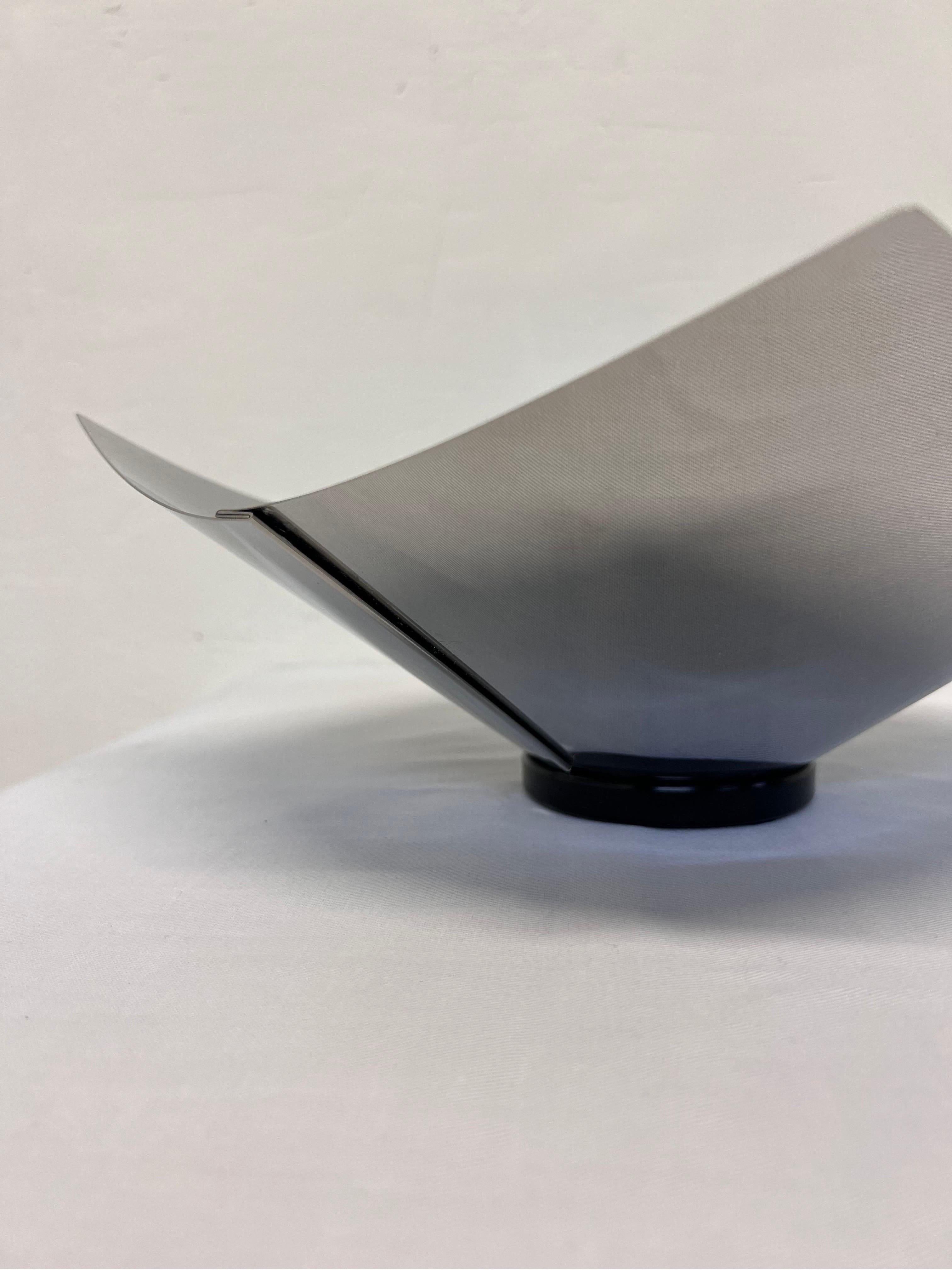 Silvio Coppola Polished Stainless Steel Lobo Fruit Bowl for Alessi, 1990s In Fair Condition In Miami, FL
