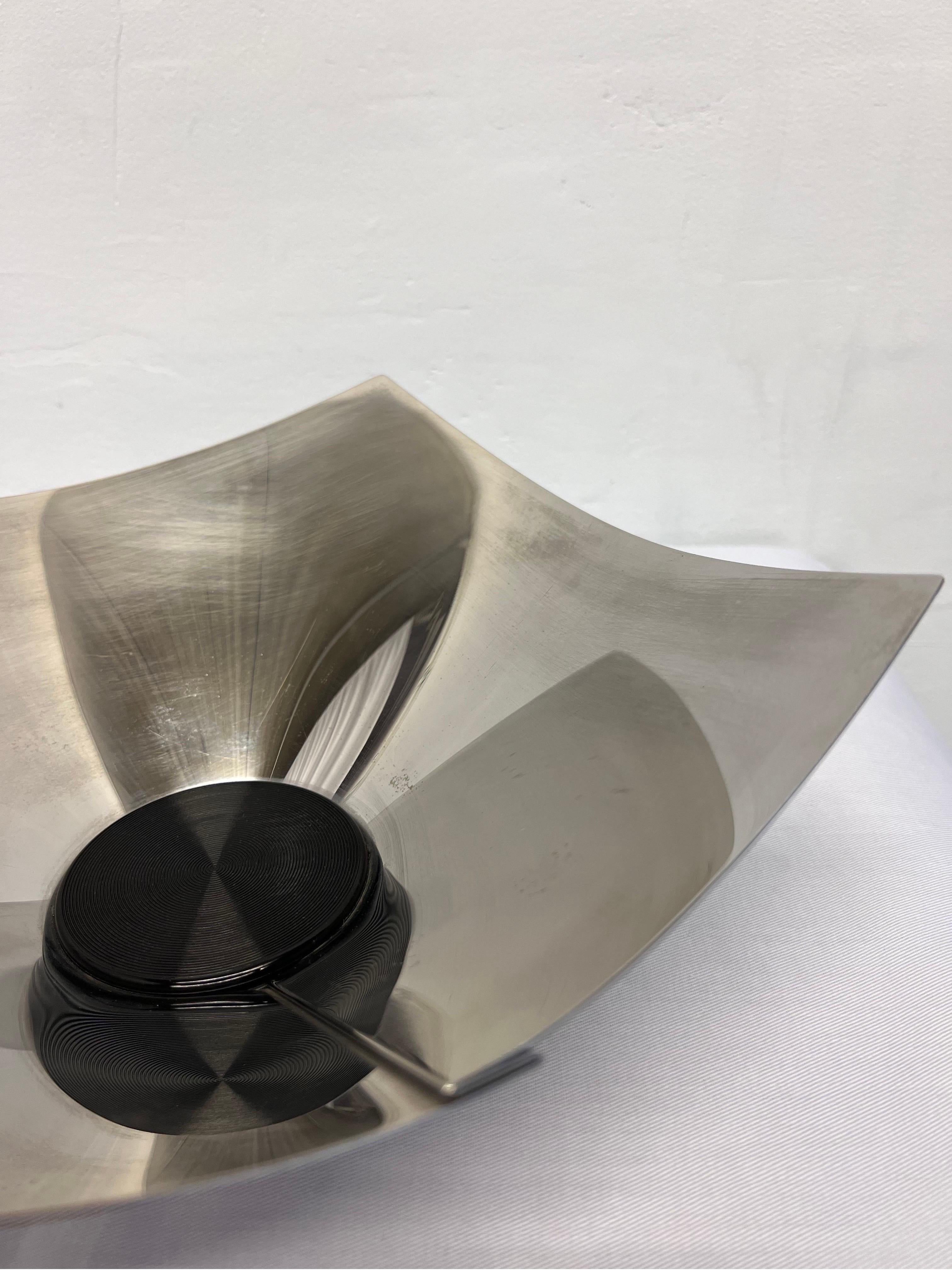 Silvio Coppola Polished Stainless Steel Lobo Fruit Bowl for Alessi, 1990s 1