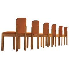 Silvio Coppola Set of Six Dining Chairs in Cognac Leather