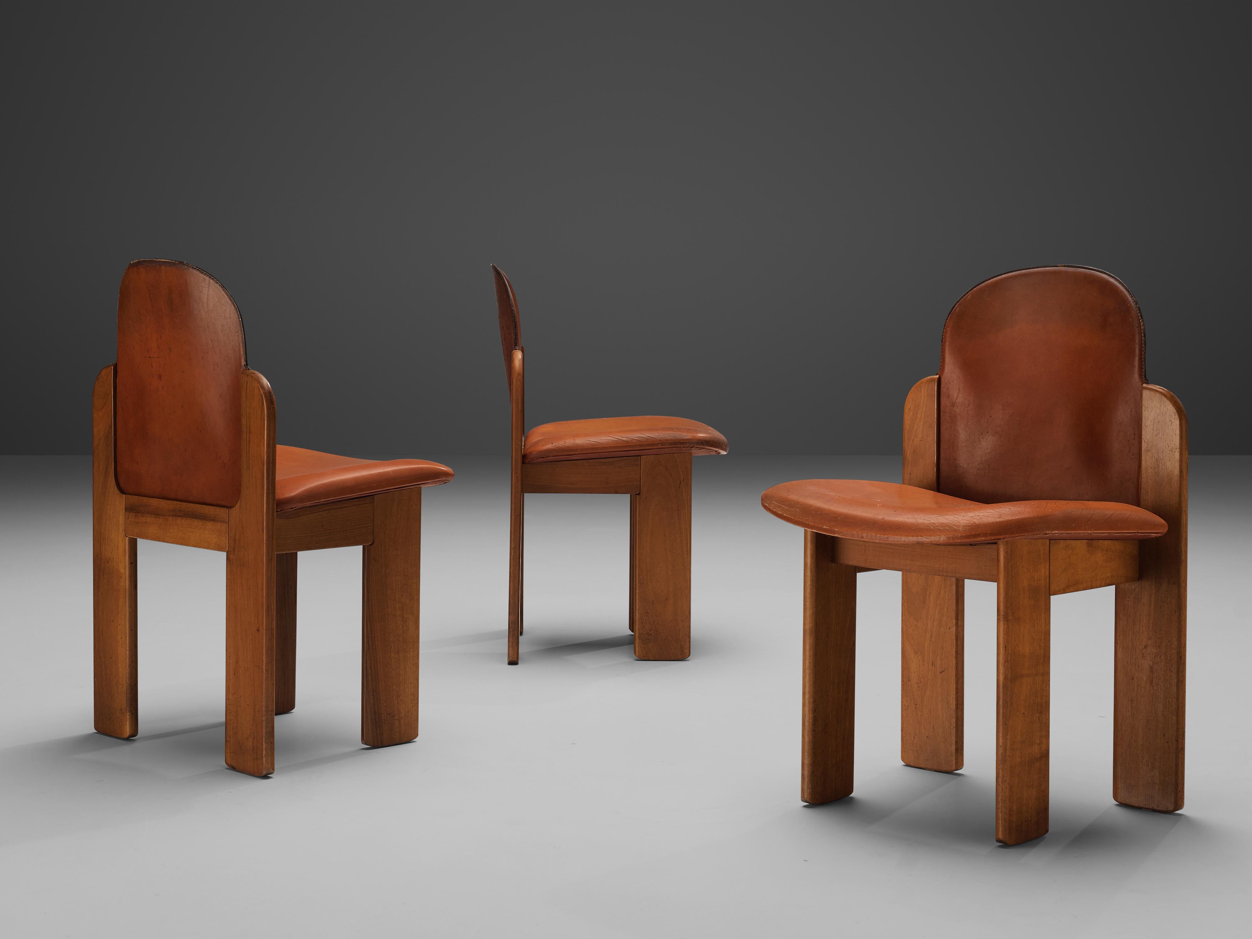 Silvio Coppola Set of Six Dining Chairs Model 330 in Walnut 1