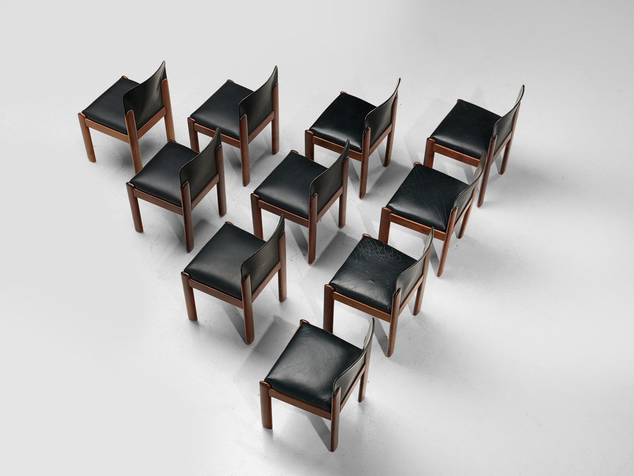 Stained Set of Ten Silvio Coppola Dining Chairs