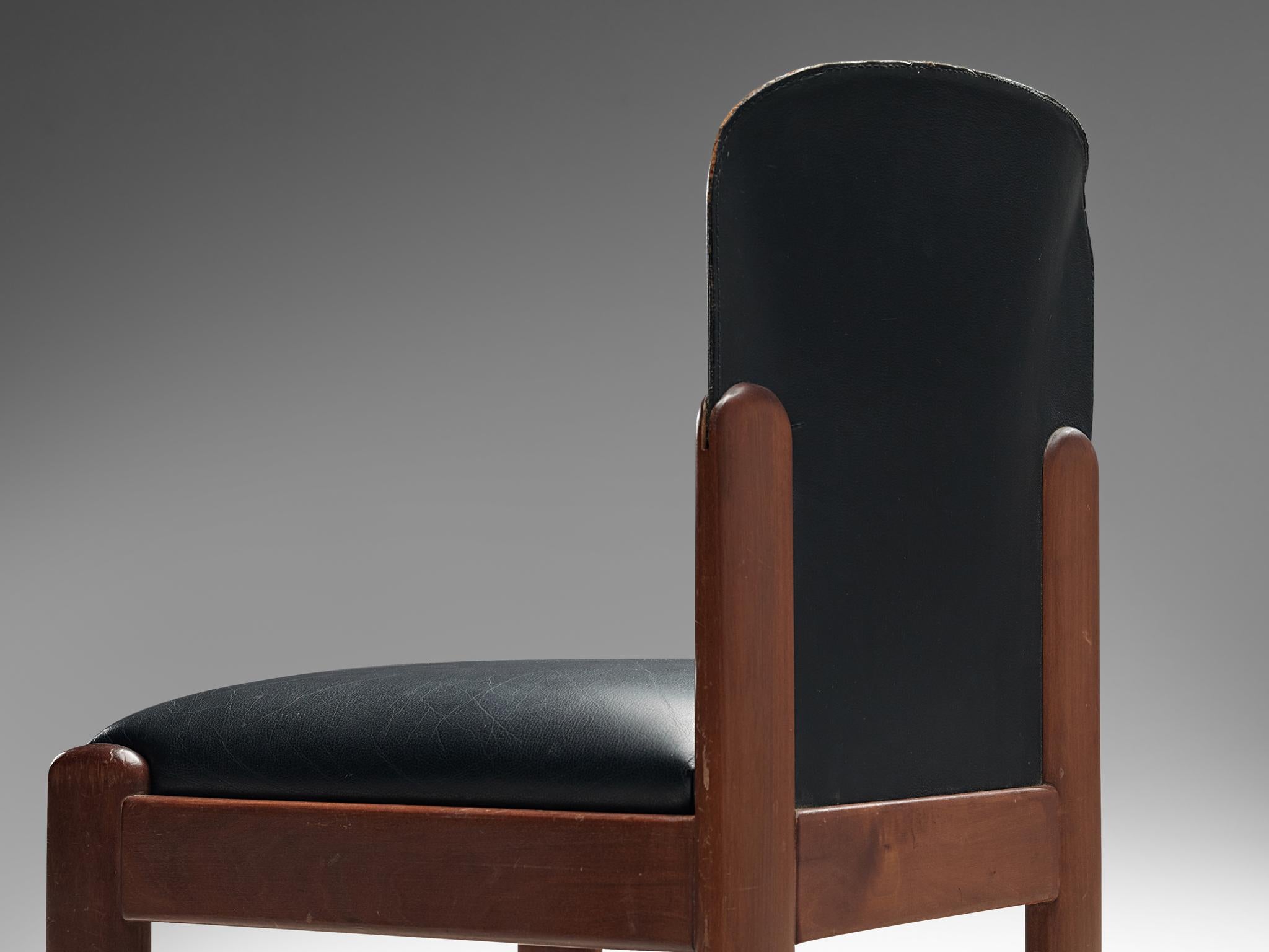 Leather Set of Ten Silvio Coppola Dining Chairs