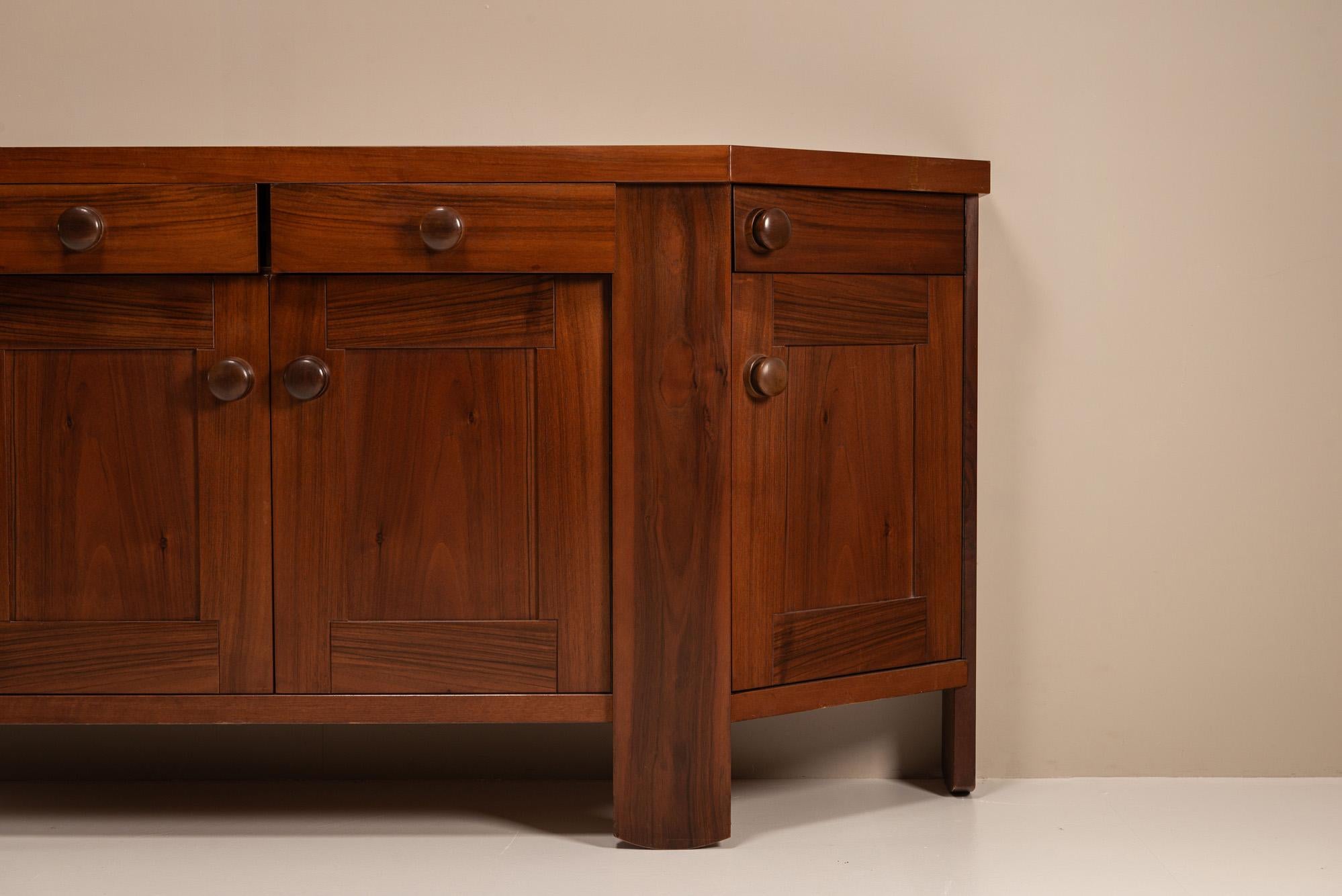 Silvio Coppola Sideboard in Walnut or Bernini, Italy 1970s For Sale 5