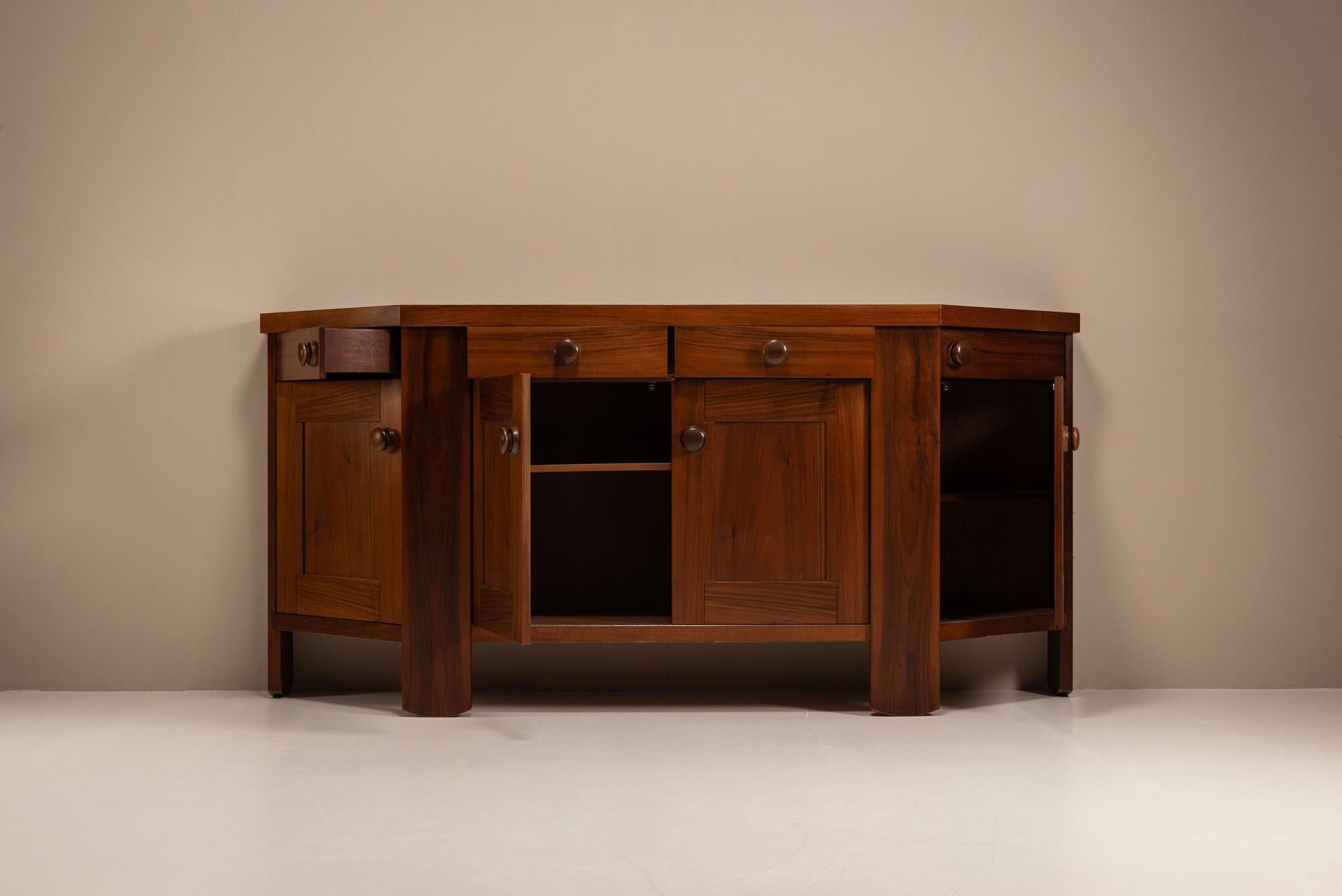 Italian Silvio Coppola Sideboard in Walnut or Bernini, Italy 1970s For Sale