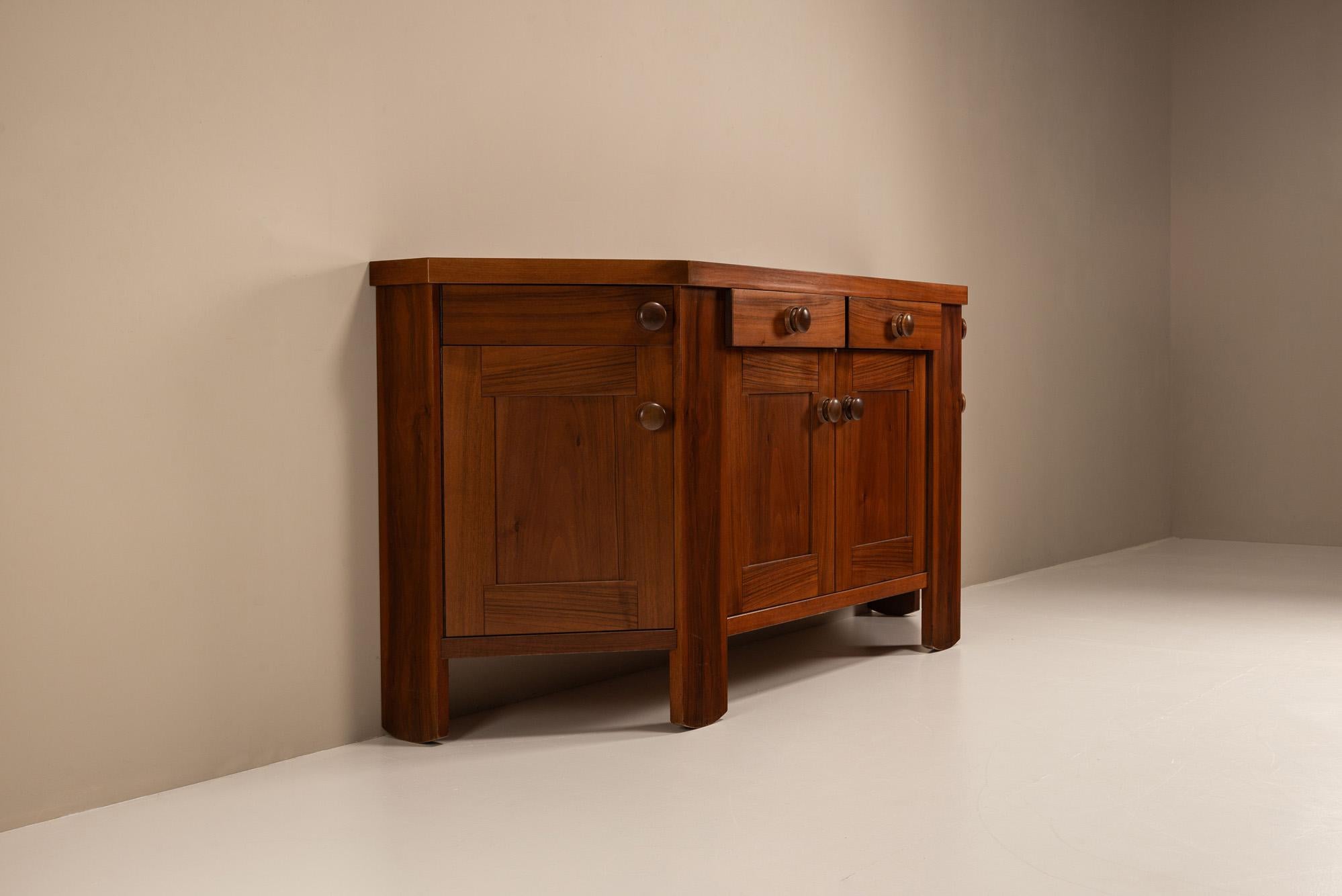 Late 20th Century Silvio Coppola Sideboard in Walnut or Bernini, Italy 1970s For Sale