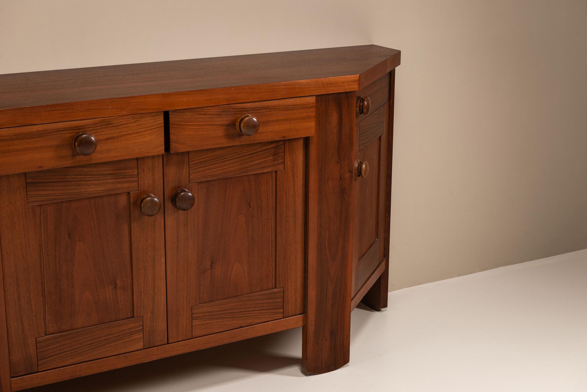 Silvio Coppola Sideboard in Walnut or Bernini, Italy 1970s For Sale 1