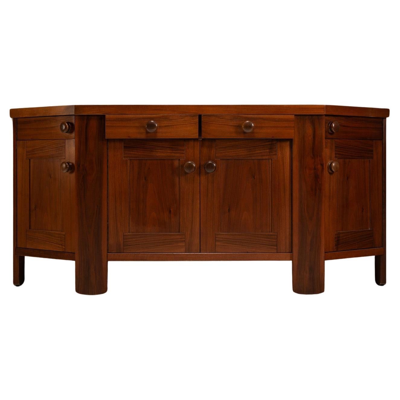 Silvio Coppola Sideboard in Walnut or Bernini, Italy 1970s For Sale