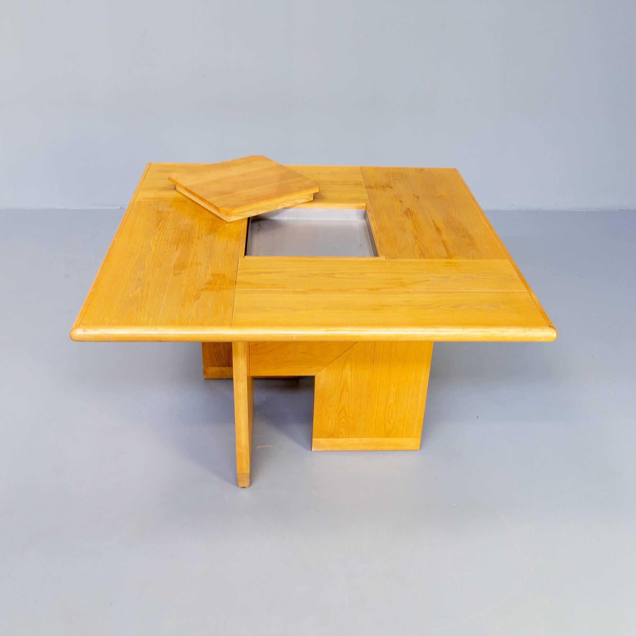 Metal Silvio Coppola ‘tavolo quadrato’ dining table for Fratelli Montina For Sale