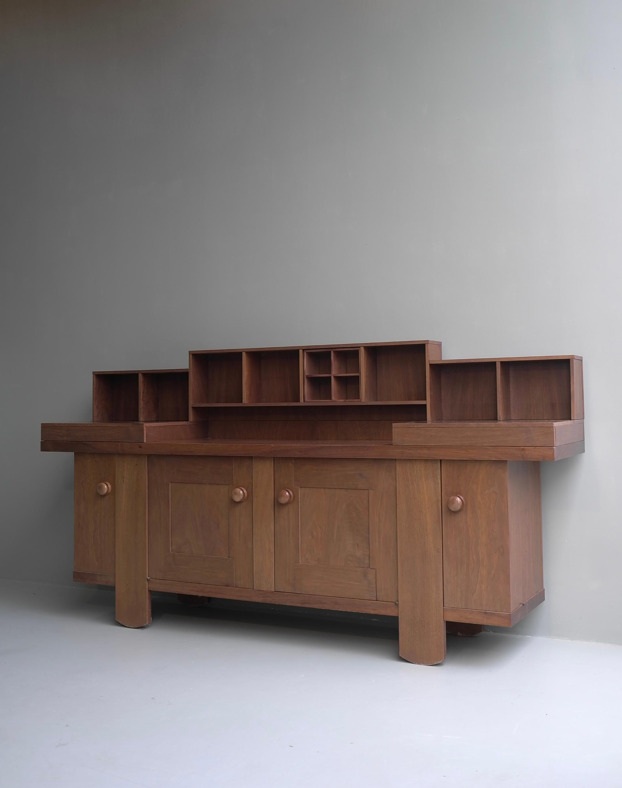 Silvio Coppola walnut sideboard 602 for Bernini, Italy, 1964.

In very good vintage condition with minimal wear of use. You see these often re-lacquered this one is never re done. All original with manufacturer Bernini label and accessories.