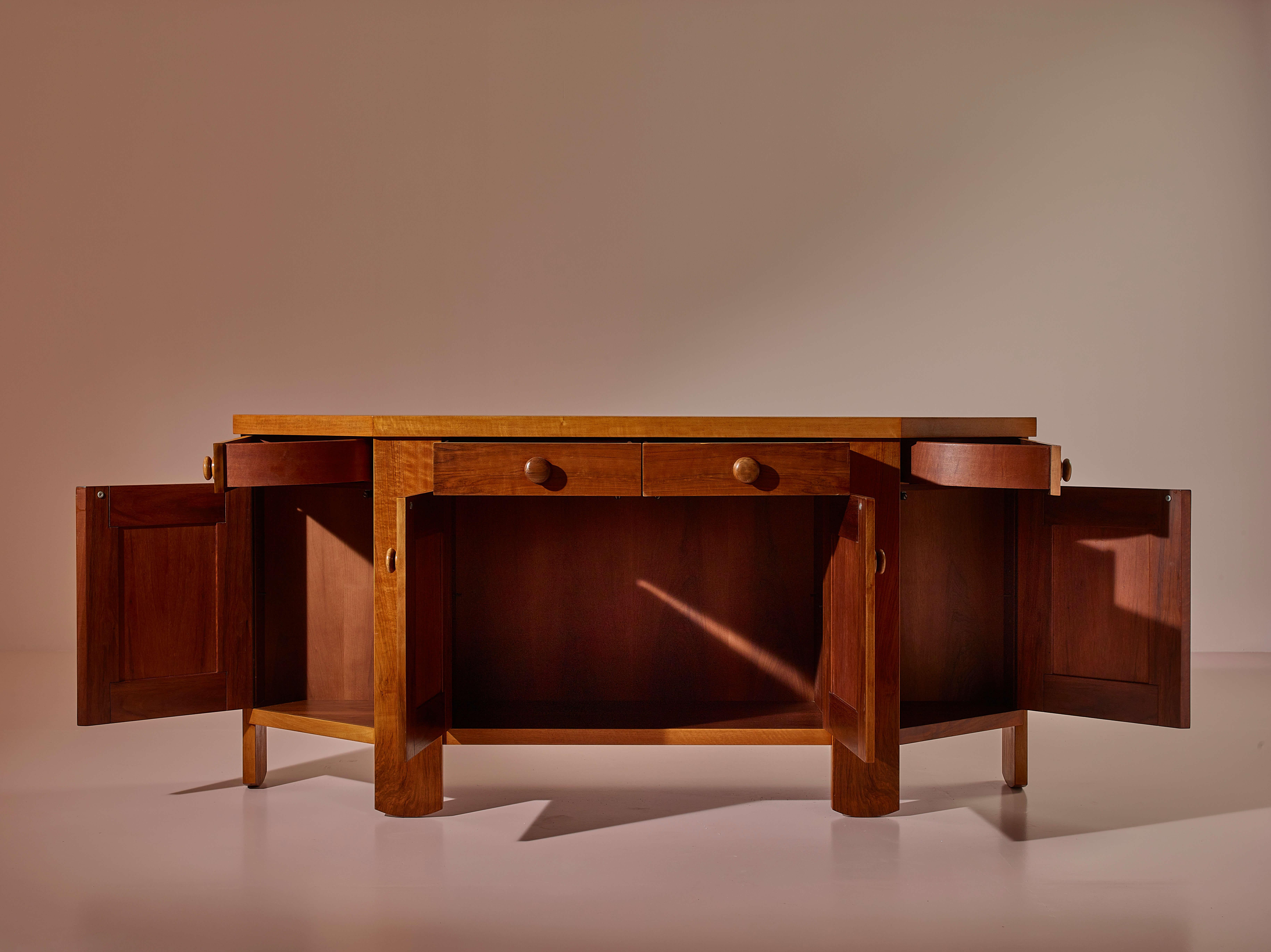 Italian Silvio Coppola walnut sideboard by Bernini, Italy, 1960s For Sale