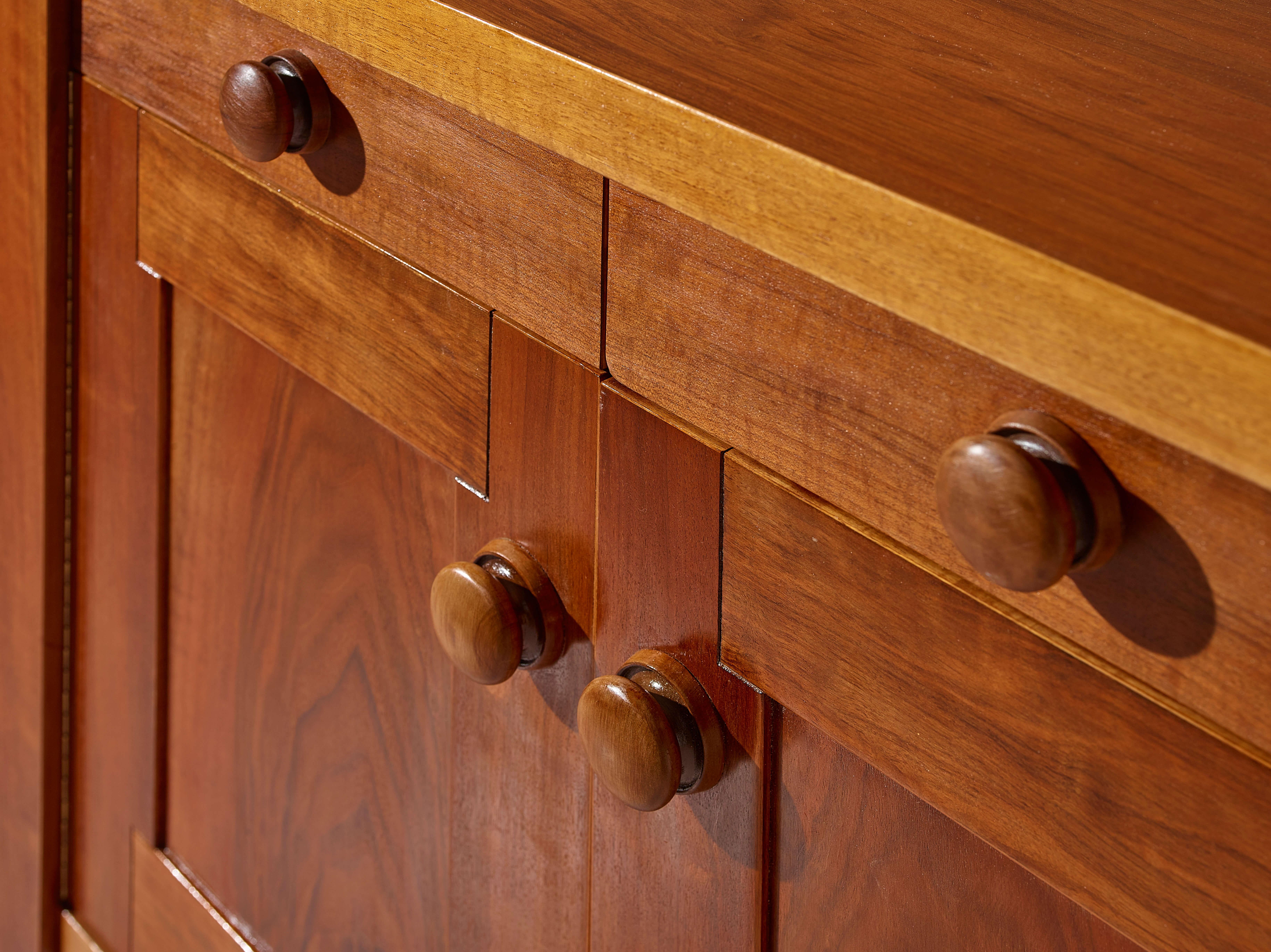 Mid-20th Century Silvio Coppola walnut sideboard by Bernini, Italy, 1960s For Sale