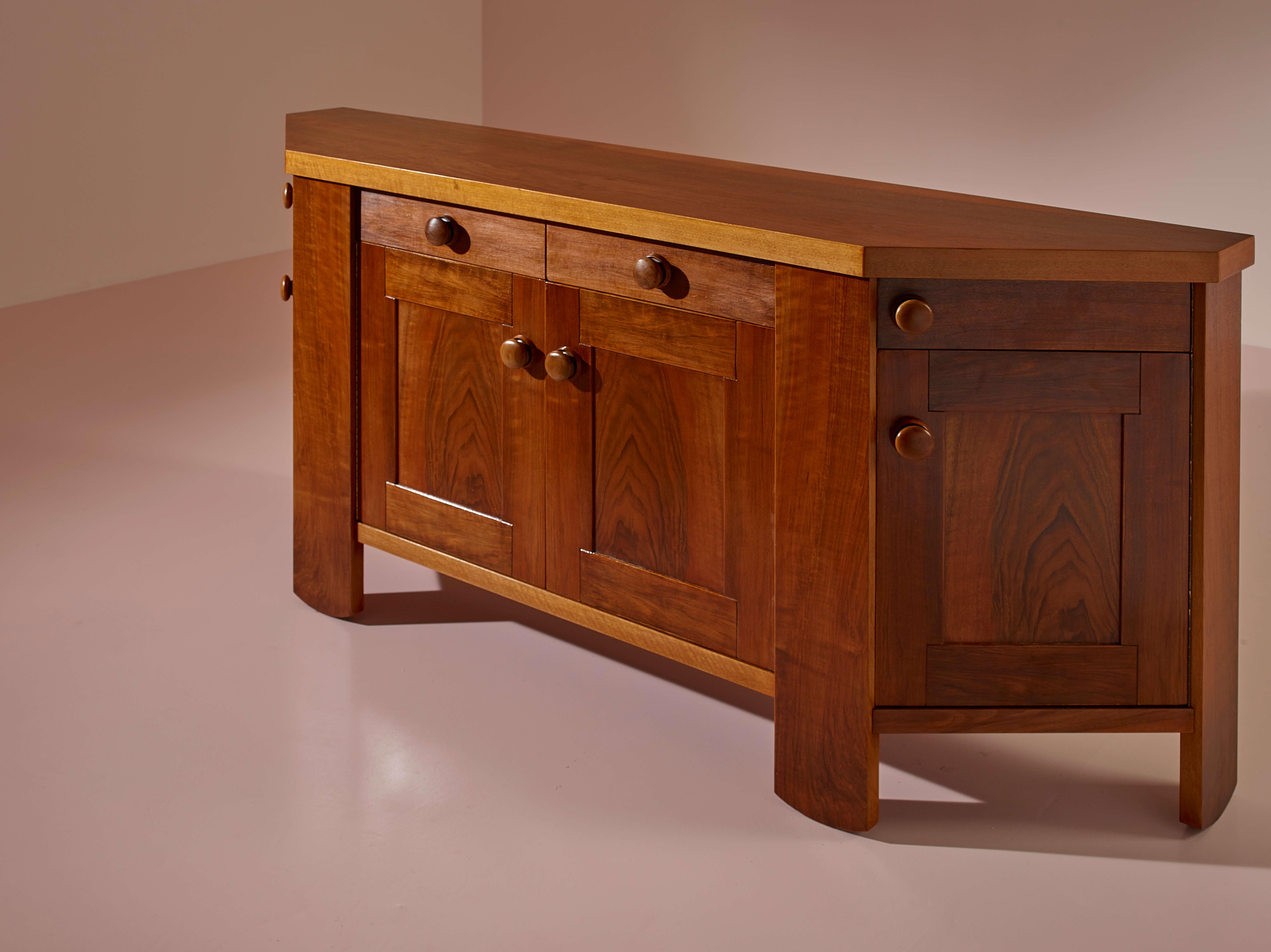Silvio Coppola walnut sideboard by Bernini, Italy, 1960s For Sale 2